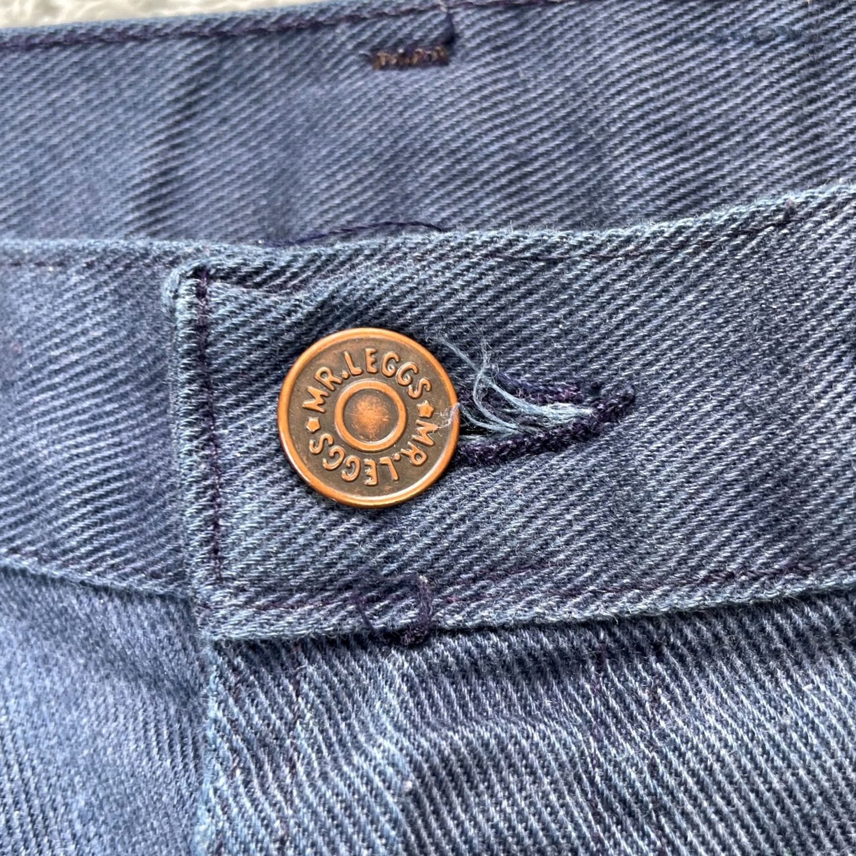 Vintage VINTAGE Mr Leggs Pants Mens Regular Blue Straight Leg Logo 5-Pocket Chino Workwear Shirt Size US 31 - 5 Thumbnail