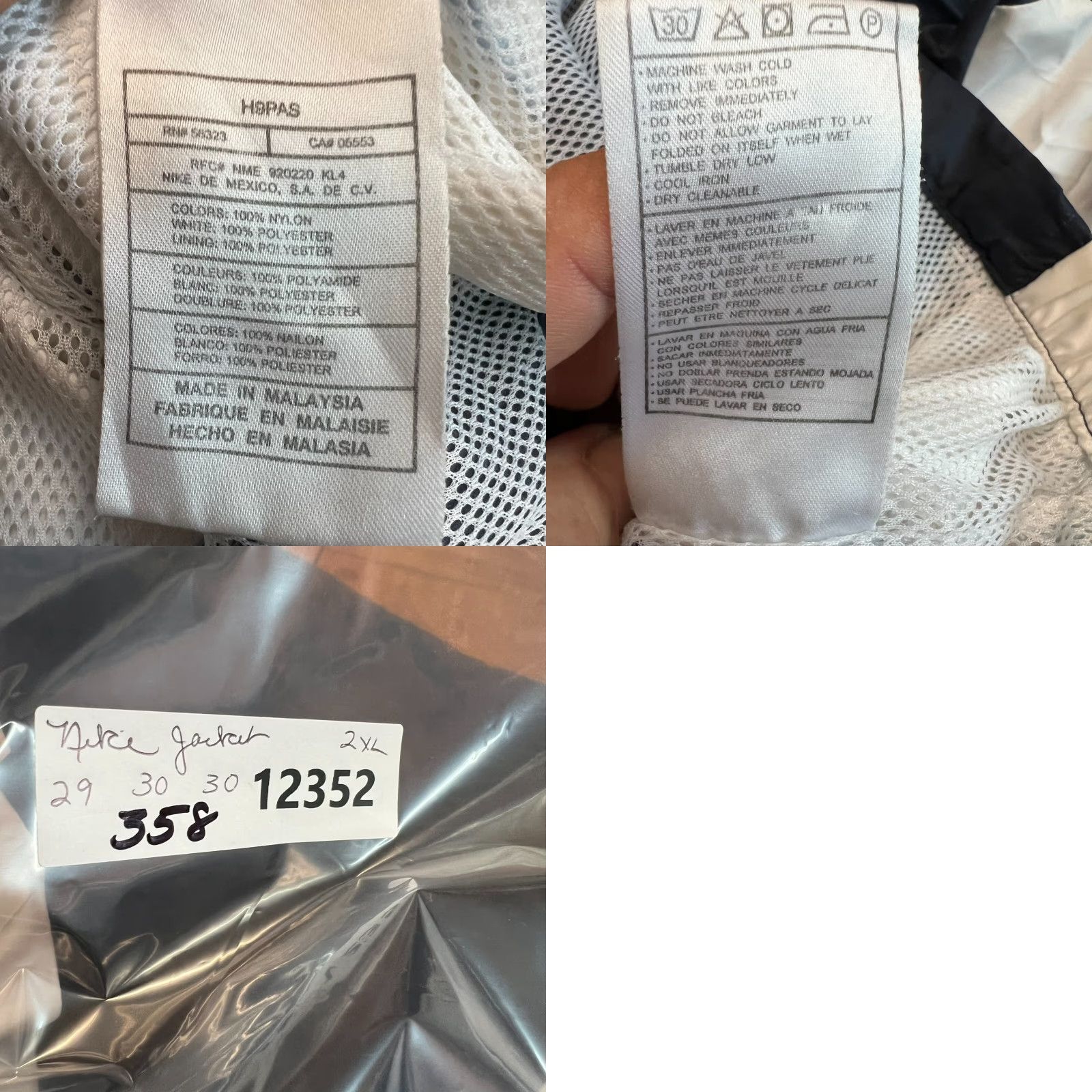 Nike VINTAGE Nike Wind Breaker Full Zip Jacket Mens 2XL Blue Geometric 90s Retro Sports Windbreaker Dri-FIT Size US XXL / EU 58 / 5 - 8 Thumbnail