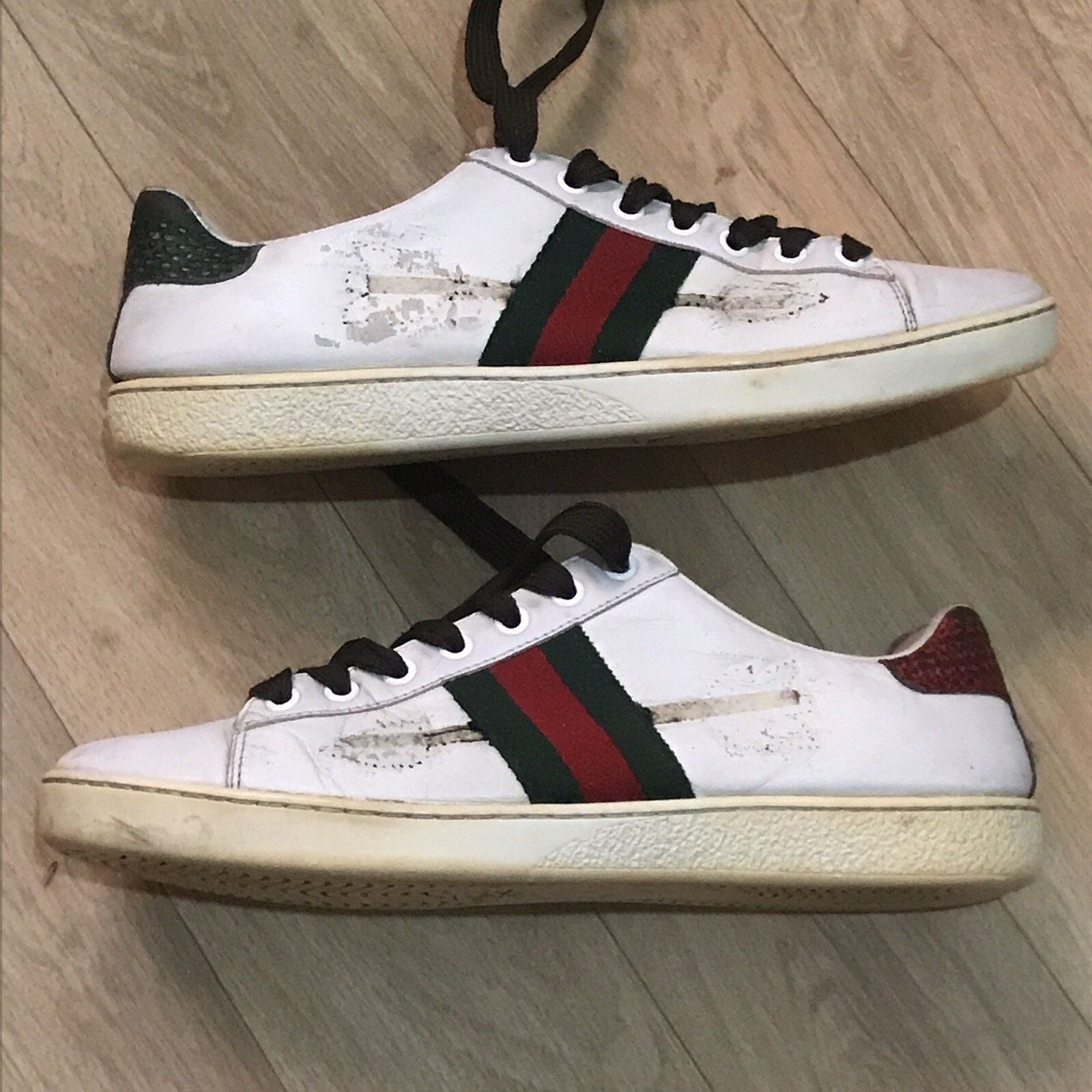 Gucci Gucci Ace Sneakers Embroidered Low-Top shoes leather white Size US 8 / IT 38 - 3 Thumbnail