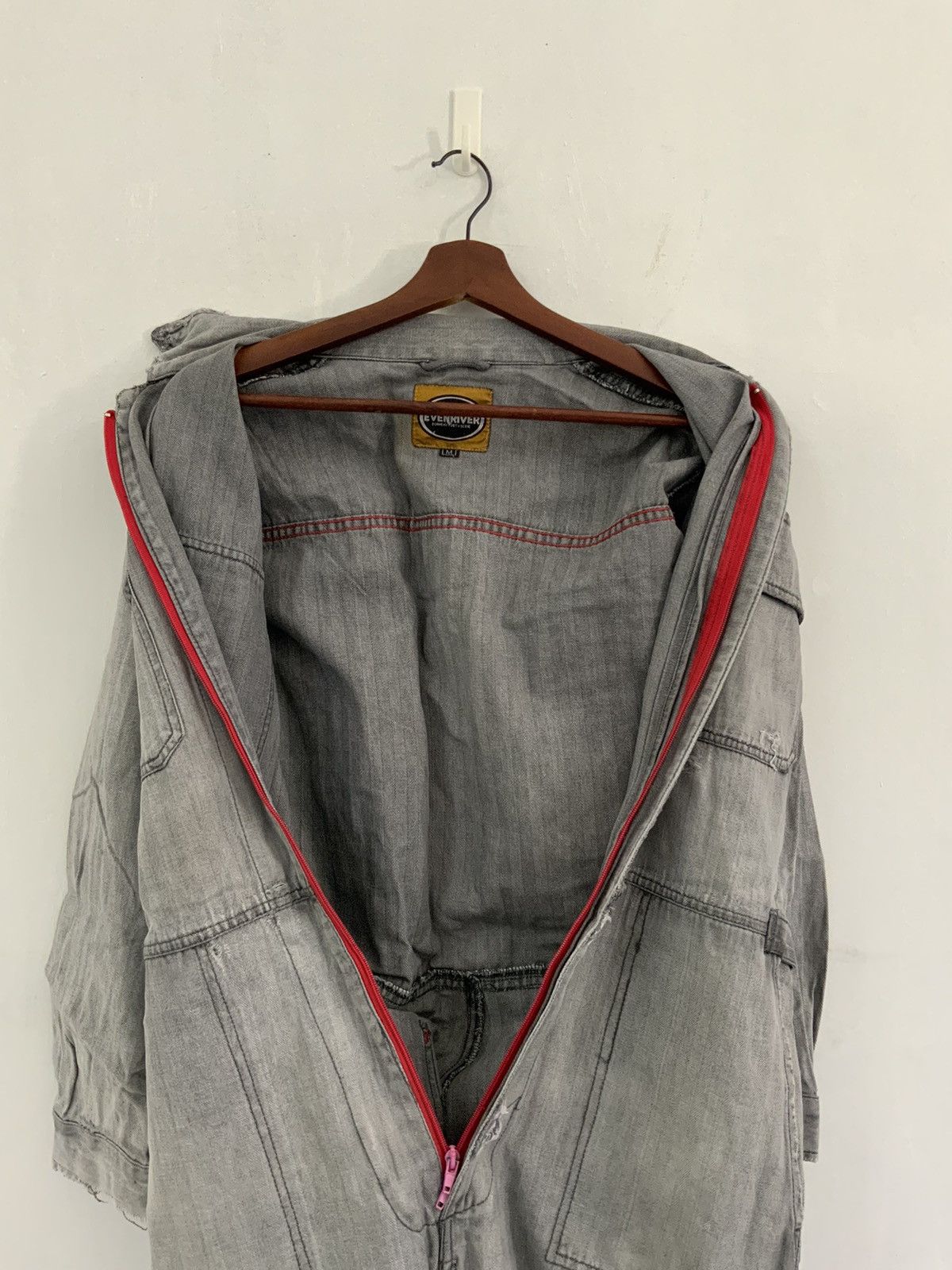 Japanese Brand Evenriver Fade Distressed Denim Coveralls Size US 40 / EU 56 - 12 Thumbnail