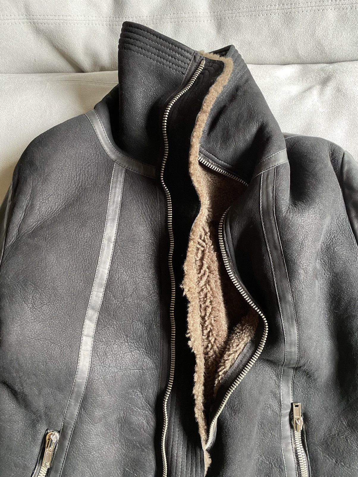 Rick Owens Rick Owens Shearling Geo and leather jacket Size US M / EU 48-50 / 2 - 12 Thumbnail