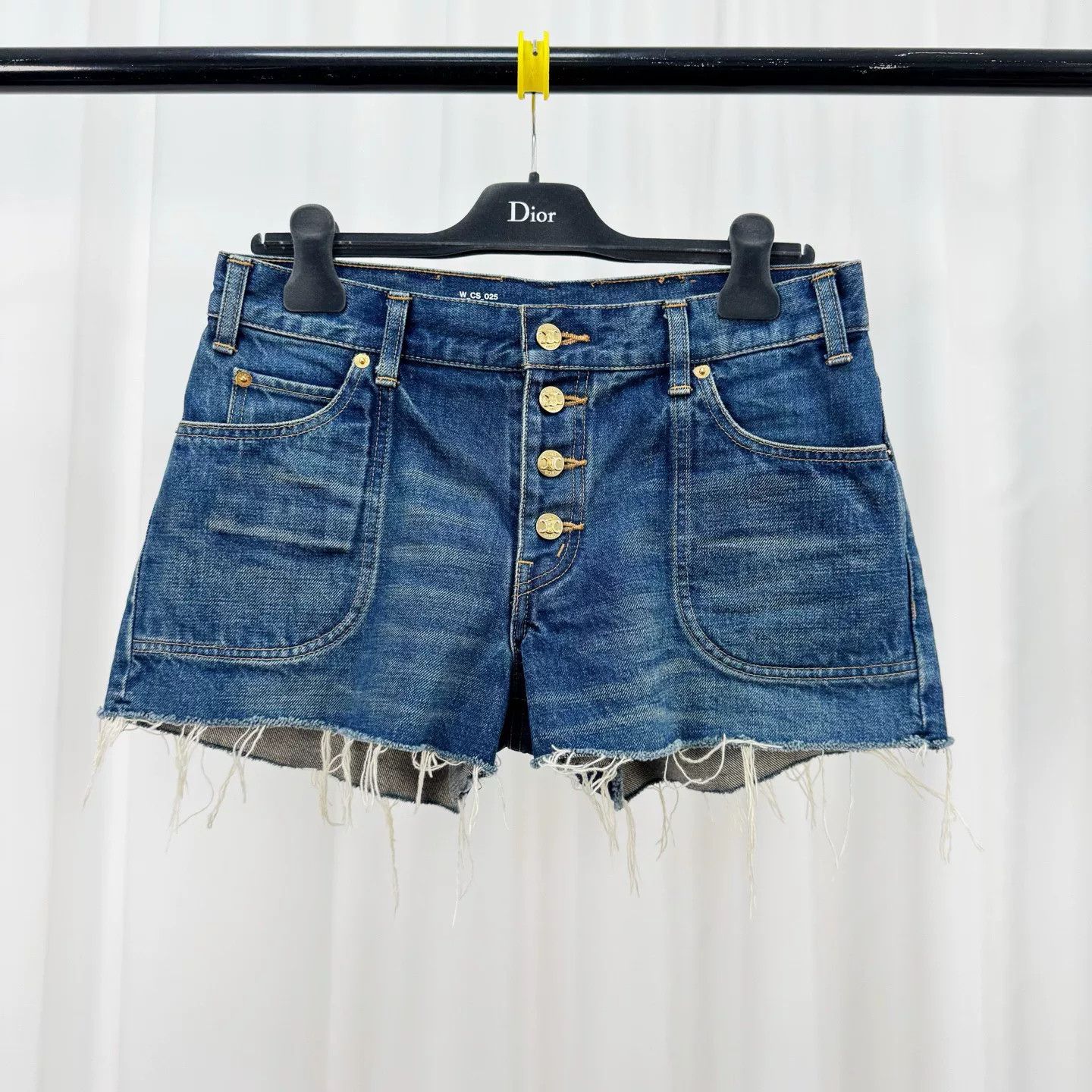 Celine Celine 2025 Triomphe Gold Buckle Denim Shorts Size 27" / US 4 / IT 40 - 1 Thumbnail