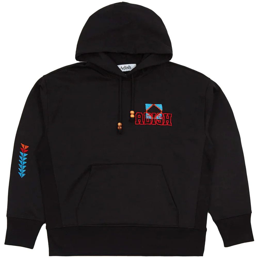 o1mle1224 Kharaz Logo Hooded Sweatshirt in Black