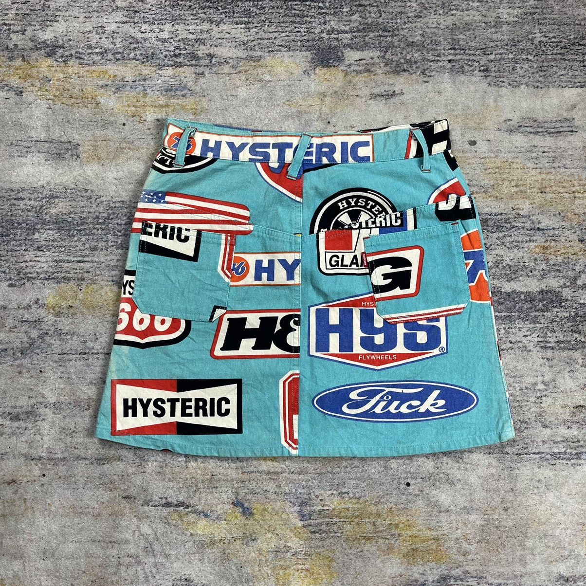 Beauty Beast × Hysteric Glamour y2k vtg 90s Hysteric Glamour motorcycle slogan patches skirt Size 29" - 2 Thumbnail