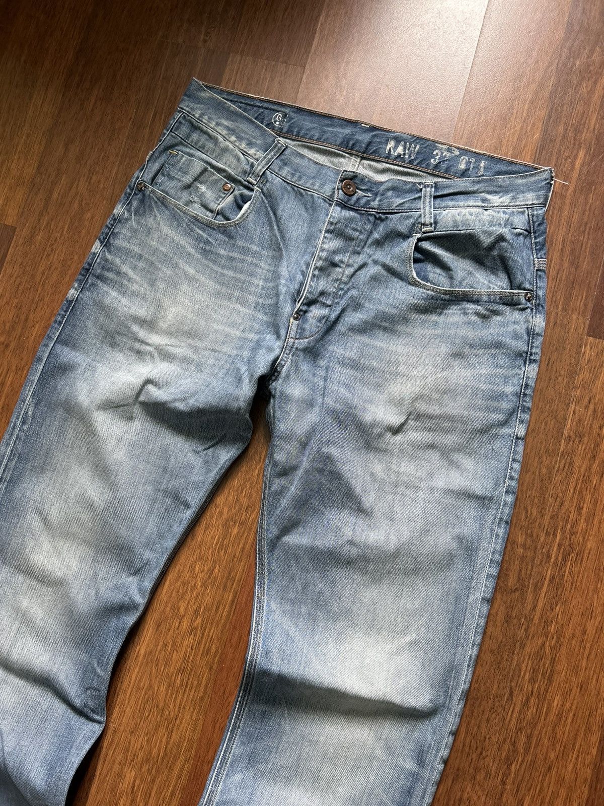 G-Star Vintage G-Star Raw 3301 Denim Men’s Jeans Faded Wash Size M Size US 33 - 10 Thumbnail