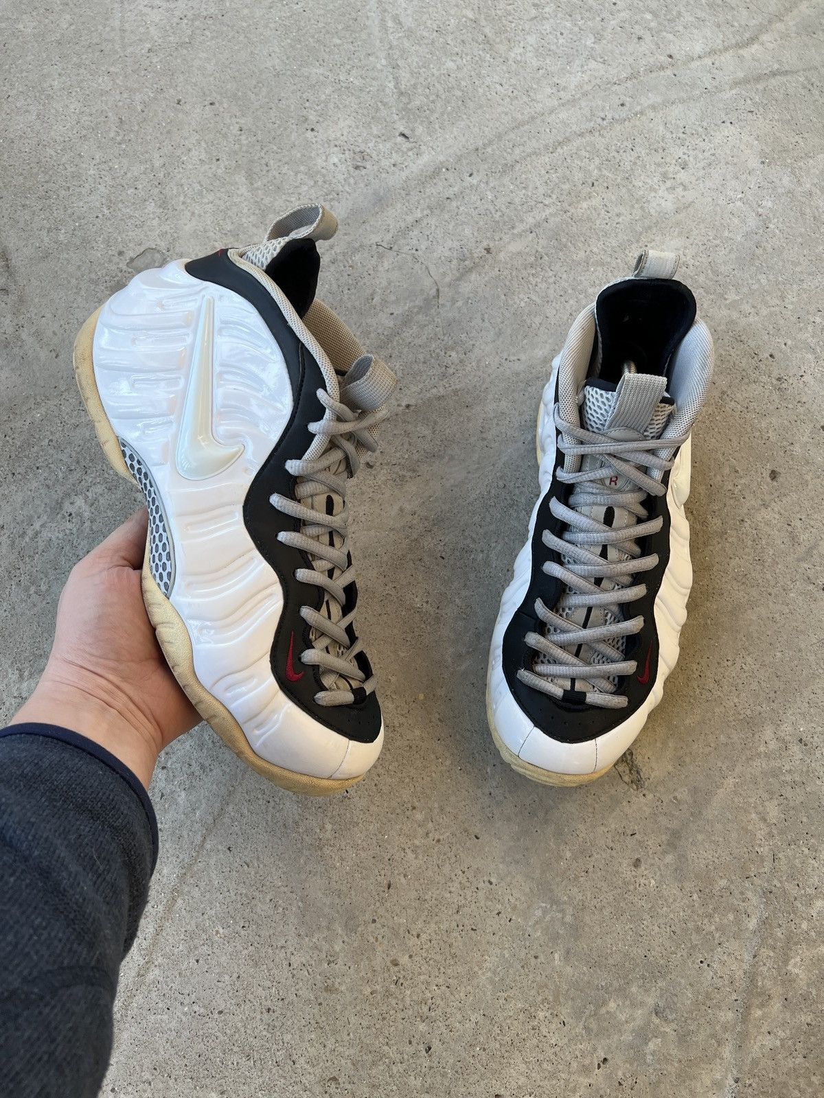 Nike Nike Air Foamposite Pro Chrome White Sneakers Size US 10 / EU 43 - 2 Thumbnail
