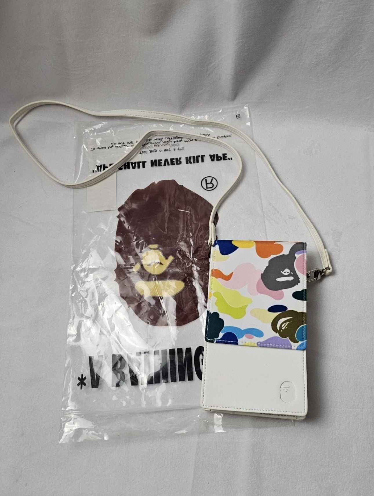 Bape Shoulder Bag Wallet in White, Men's