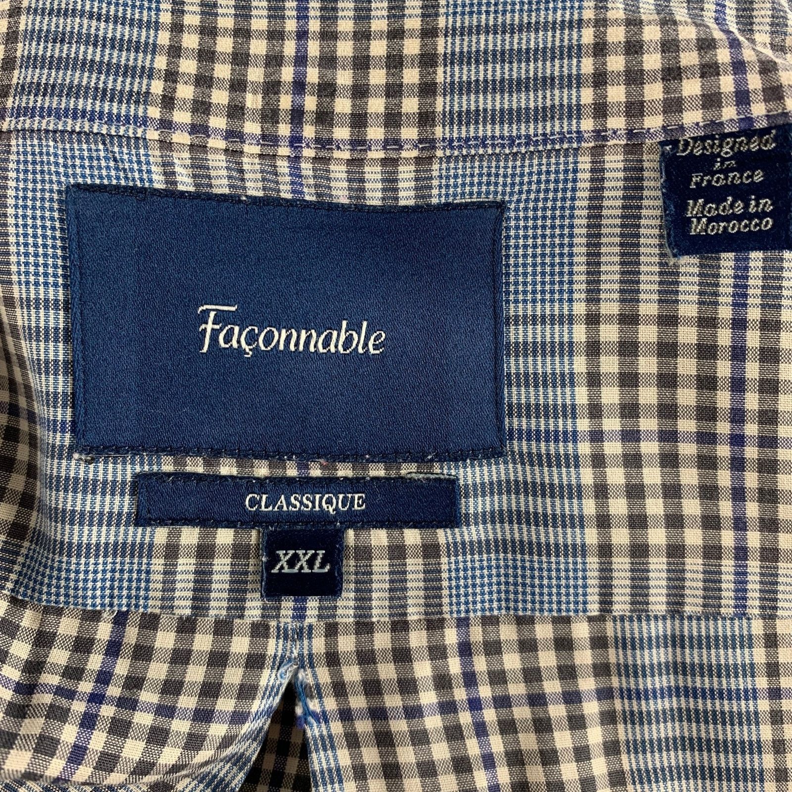 Faconnable FACONNABLE Blue Grey Glenplaid One pocket Long Sleeve Shirt Size US XXL / EU 58 / 5 - 5 Thumbnail