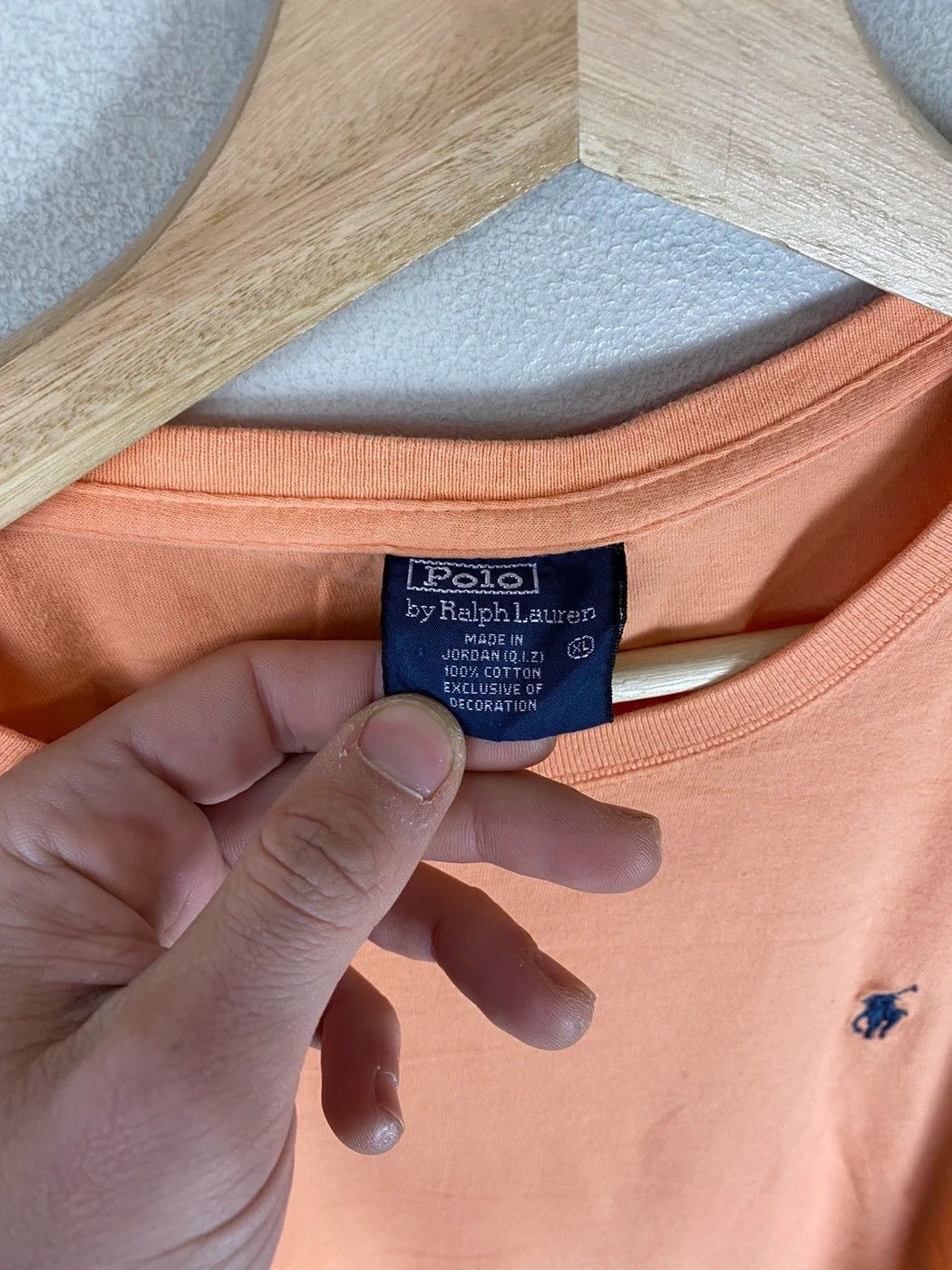 Polo Ralph Lauren × Vintage Vintage Polo Ralph Lauren Salmon Pony Tee Size US XL / EU 56 / 4 - 1 Thumbnail
