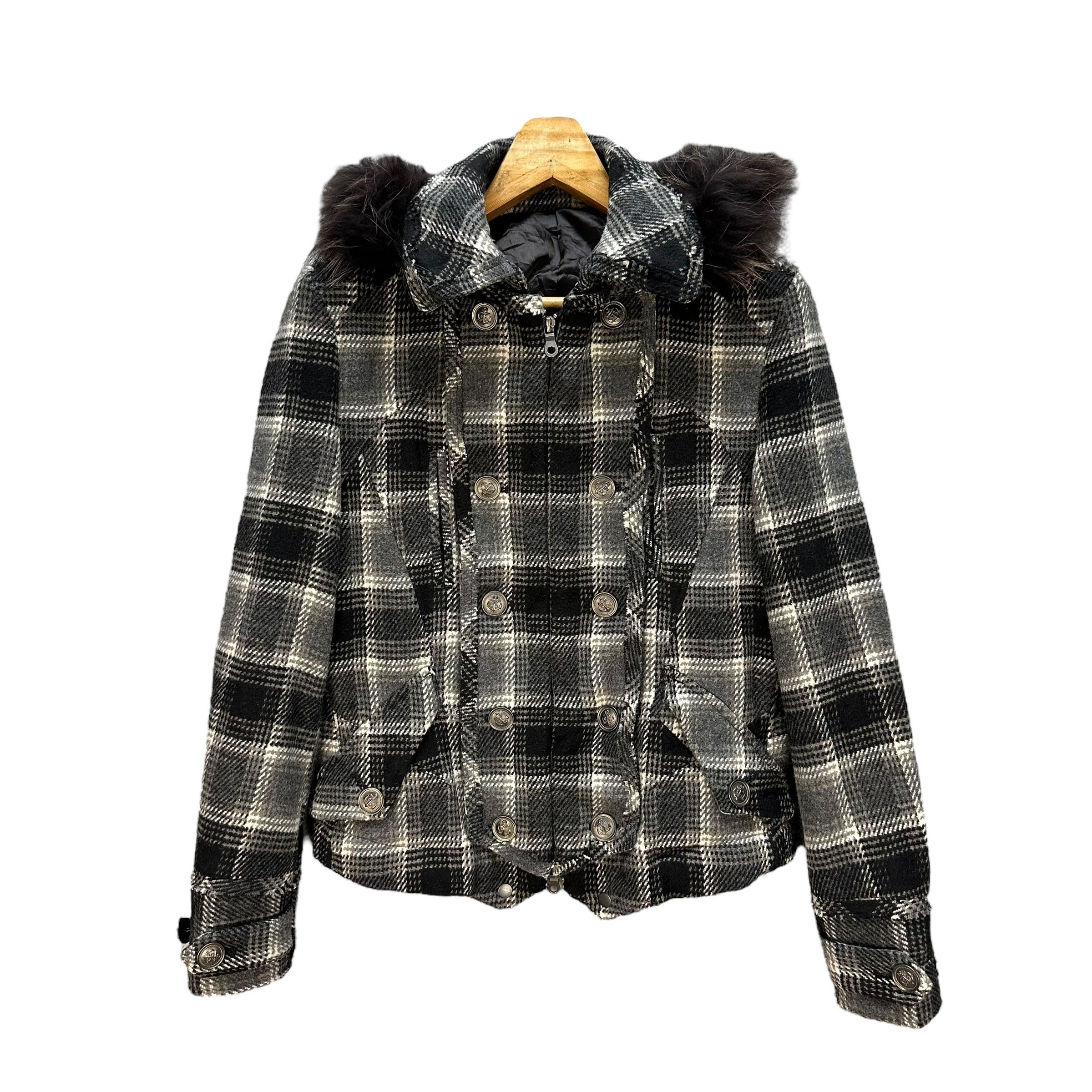 PPFM PPFM Studded Logo Fur Hoodie Tartan Crop Jacket #A54-1246 Size US S / EU 44-46 / 1 - 1 Thumbnail