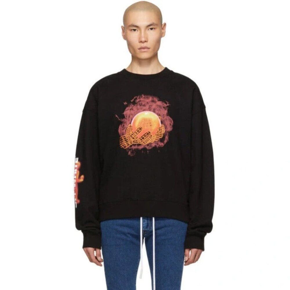 image of Off White Off-White Black Hands And Planet Sweatshirt Large New Virgil, Men's