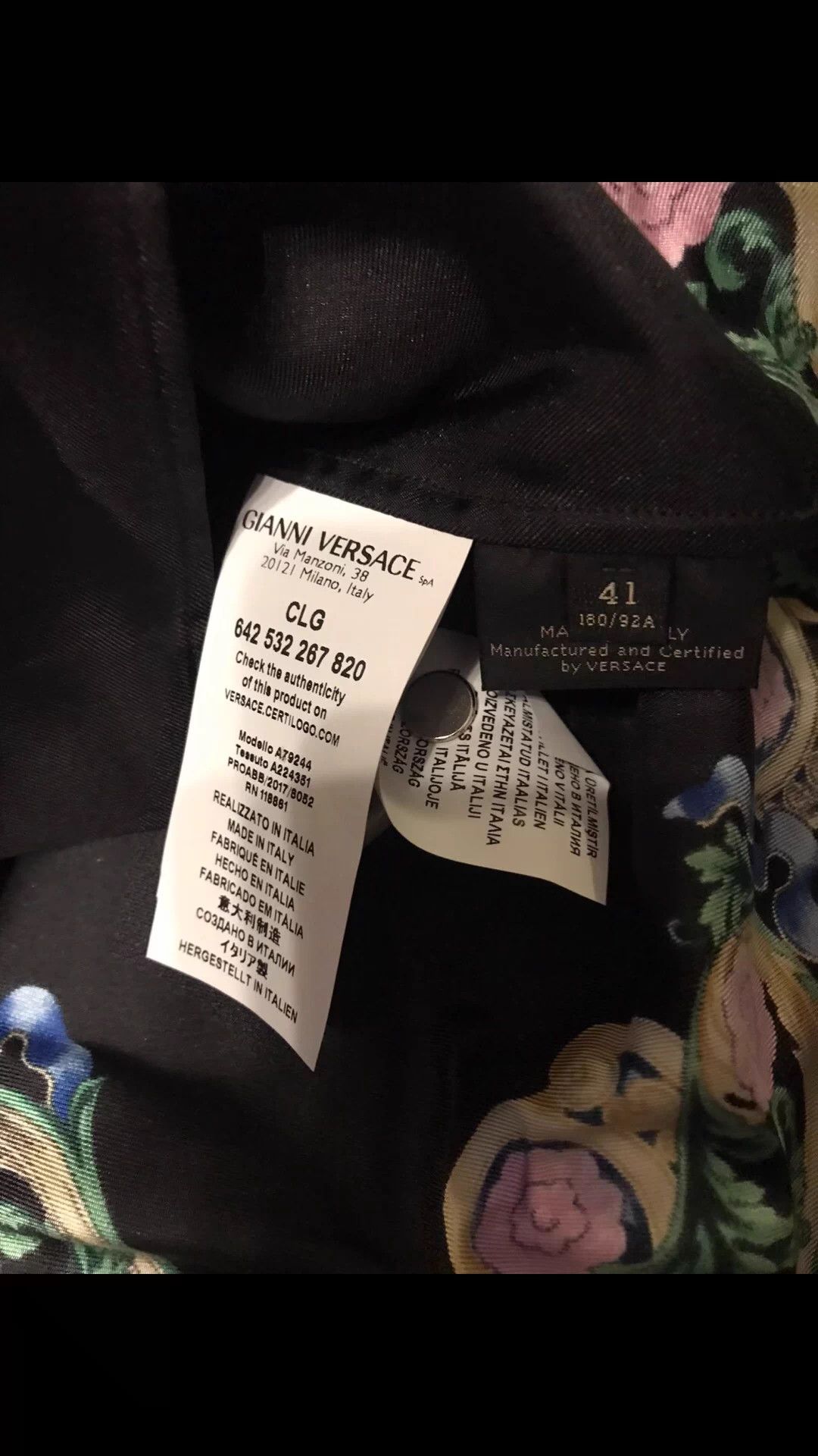 Versace Versace long-sleeve silk floral print shirt size 41 (180) Size US XL / EU 56 / 4 - 4 Thumbnail