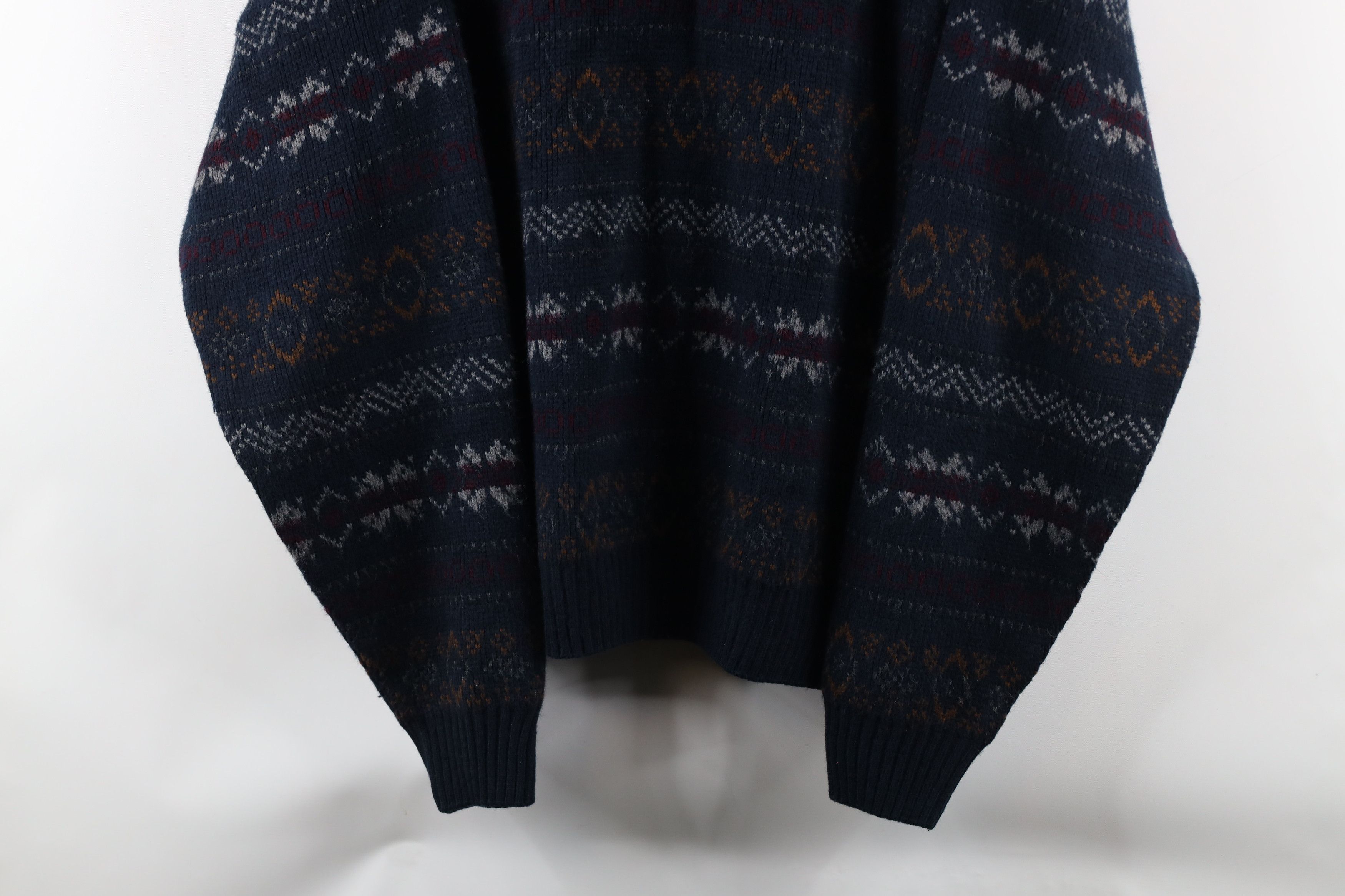 Vintage Vintage 90s Streetwear Isle Knit Collared Pullover Sweater Size US L / EU 52-54 / 3 - 3 Thumbnail