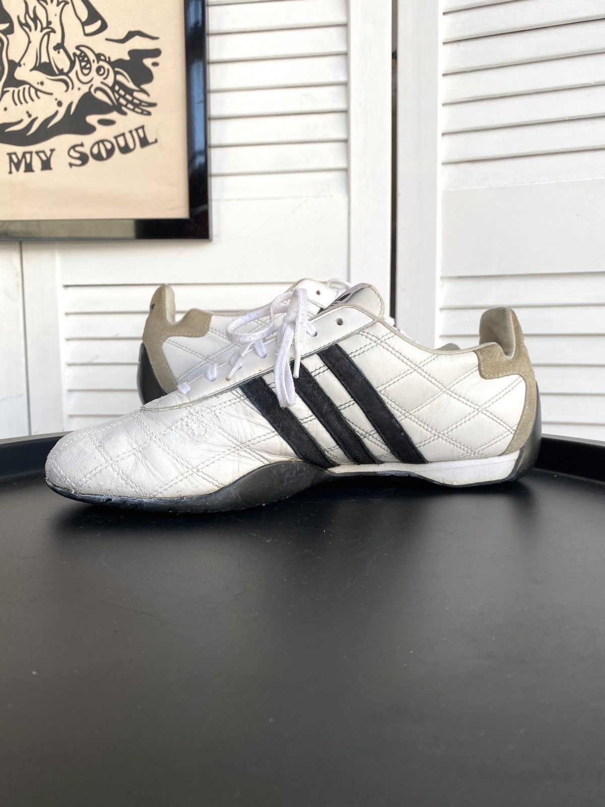 Adidas × Vintage 2004 Adidas Tuscany Good Year Leather Racing F1 Shoes Y2K Size US 8 / EU 41 - 12 Thumbnail