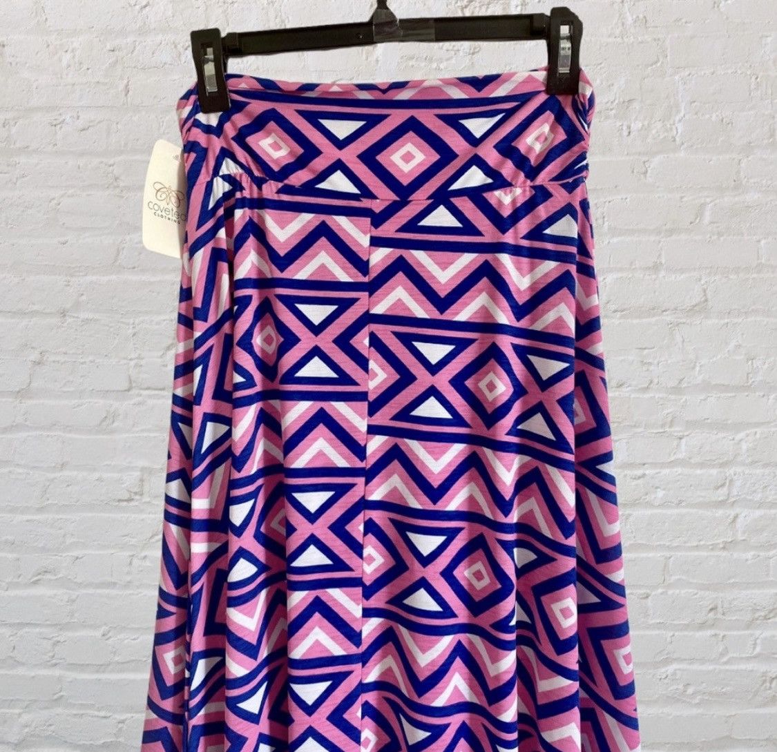 Other PINK MULTI COLOR FOLD OVER FLARE MAXI SKIRT SIZE S Size 28" / US 6 / IT 42 - 7 Thumbnail