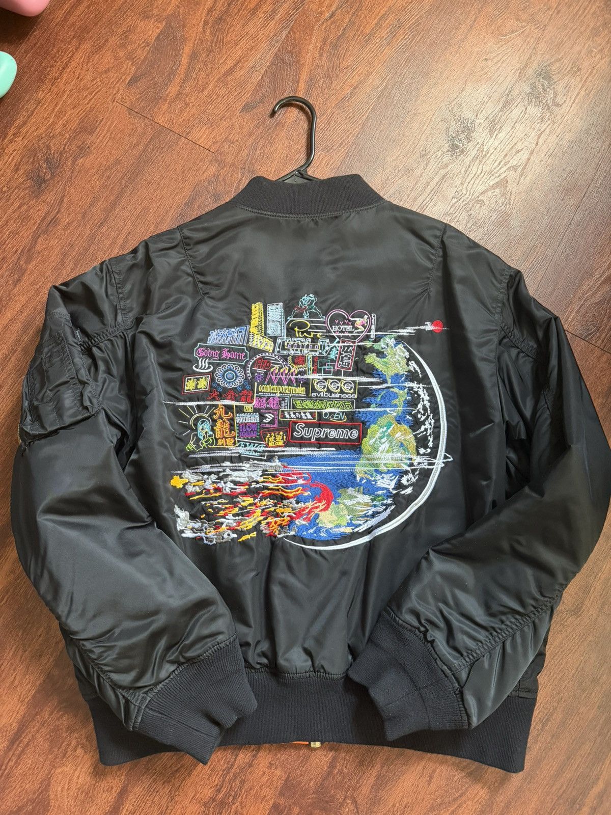 Supreme AOI Globe MA-1 Bomber Jacket Reversible