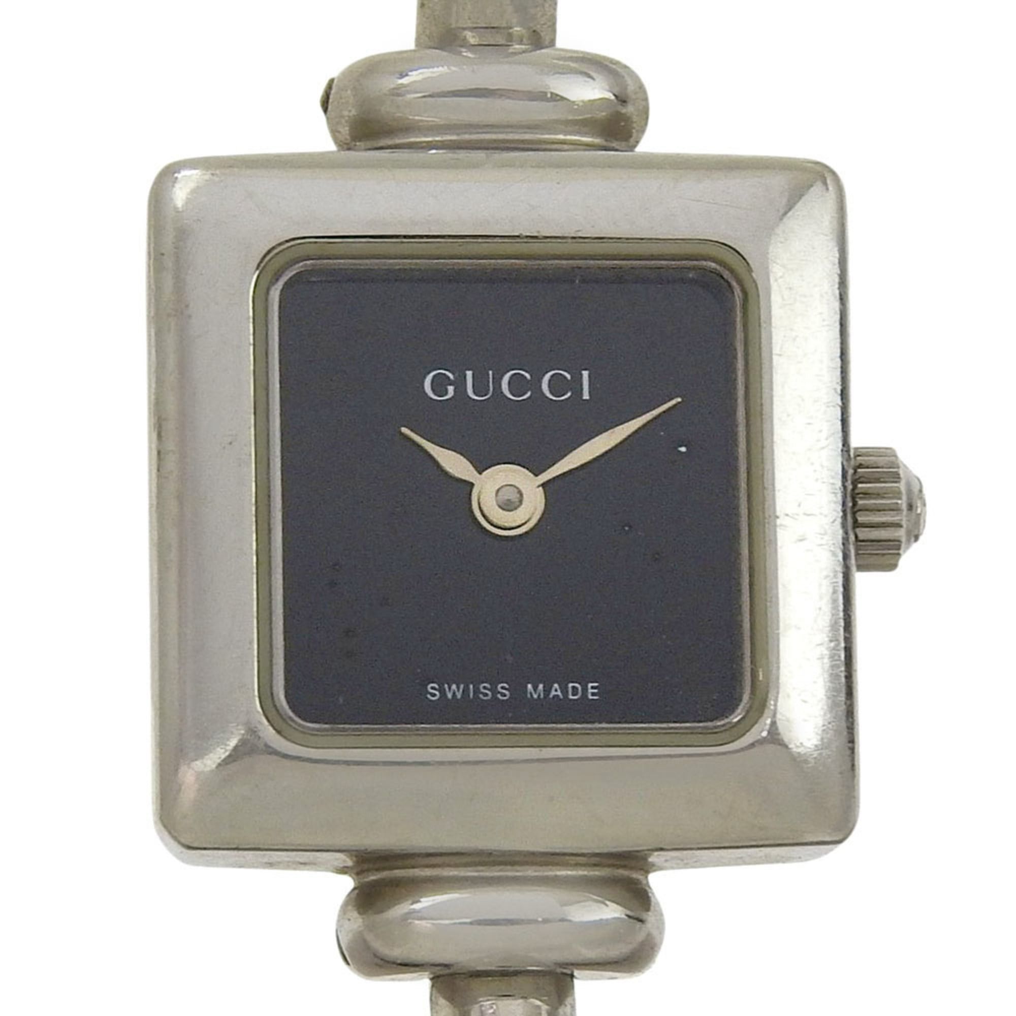 Gucci Gucci 1900L Stainless Steel Quartz Analog Watch with Black Dial for Women Size ONE SIZE - 1 Thumbnail
