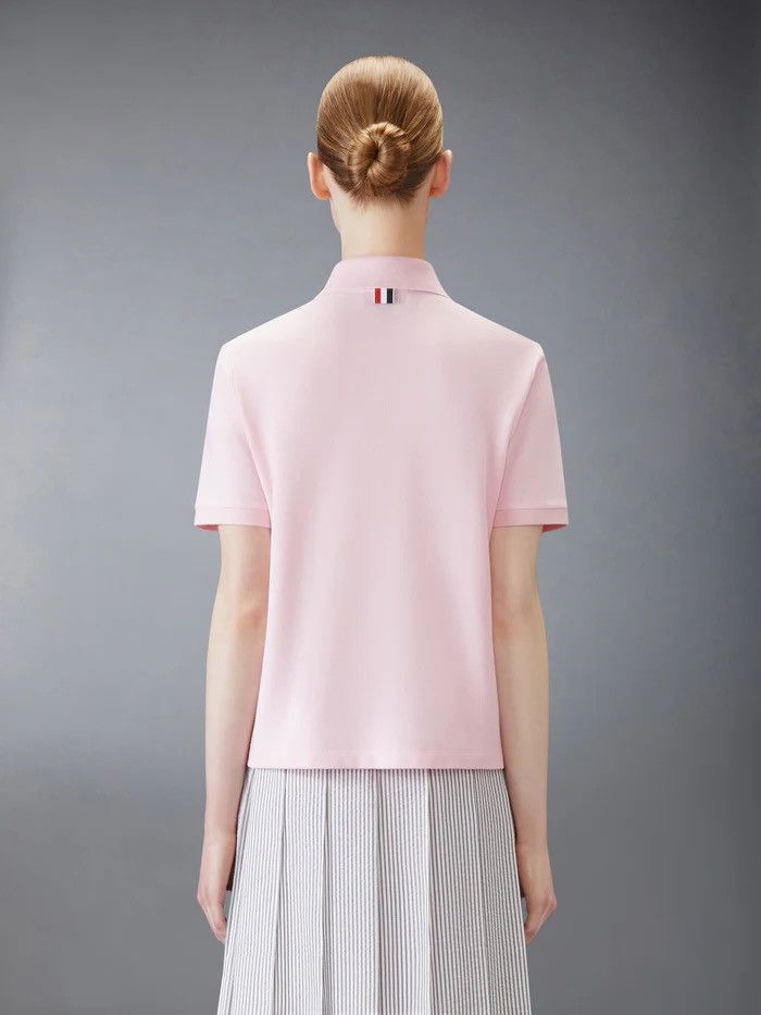Thom Browne Short Sleeve Rib Cuff Polo W/ Engineered 4 Bar Size S / US 4 / IT 40 - 2 Thumbnail