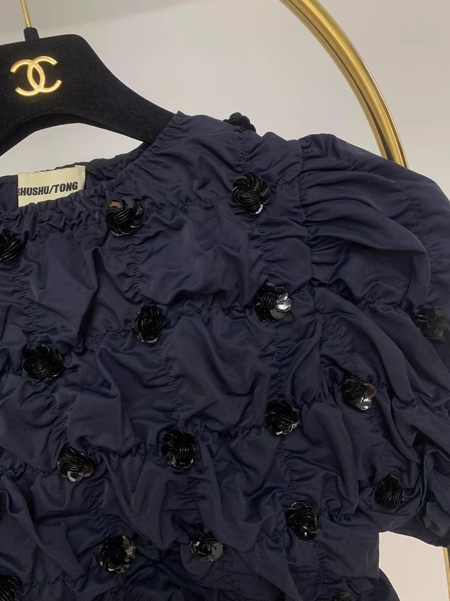 Other shushutong navy pleated sequin short set women's 10/8 new Size M / US 6-8 / IT 42-44 - 3 Thumbnail