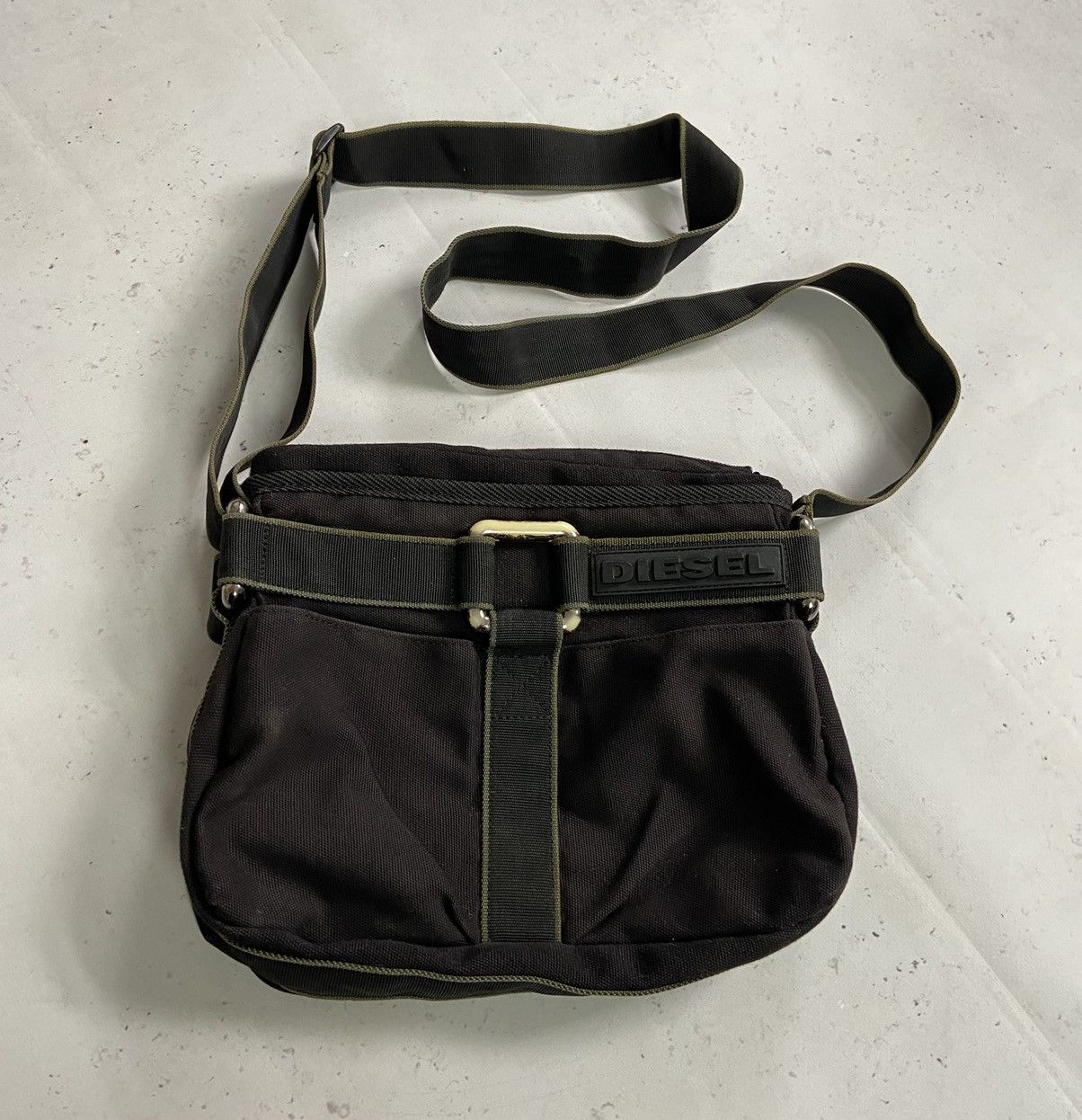 Y2K Vintage Diesel Canvas Cargo Crossbody Bag – Minimal Techwear Utility main image 1
