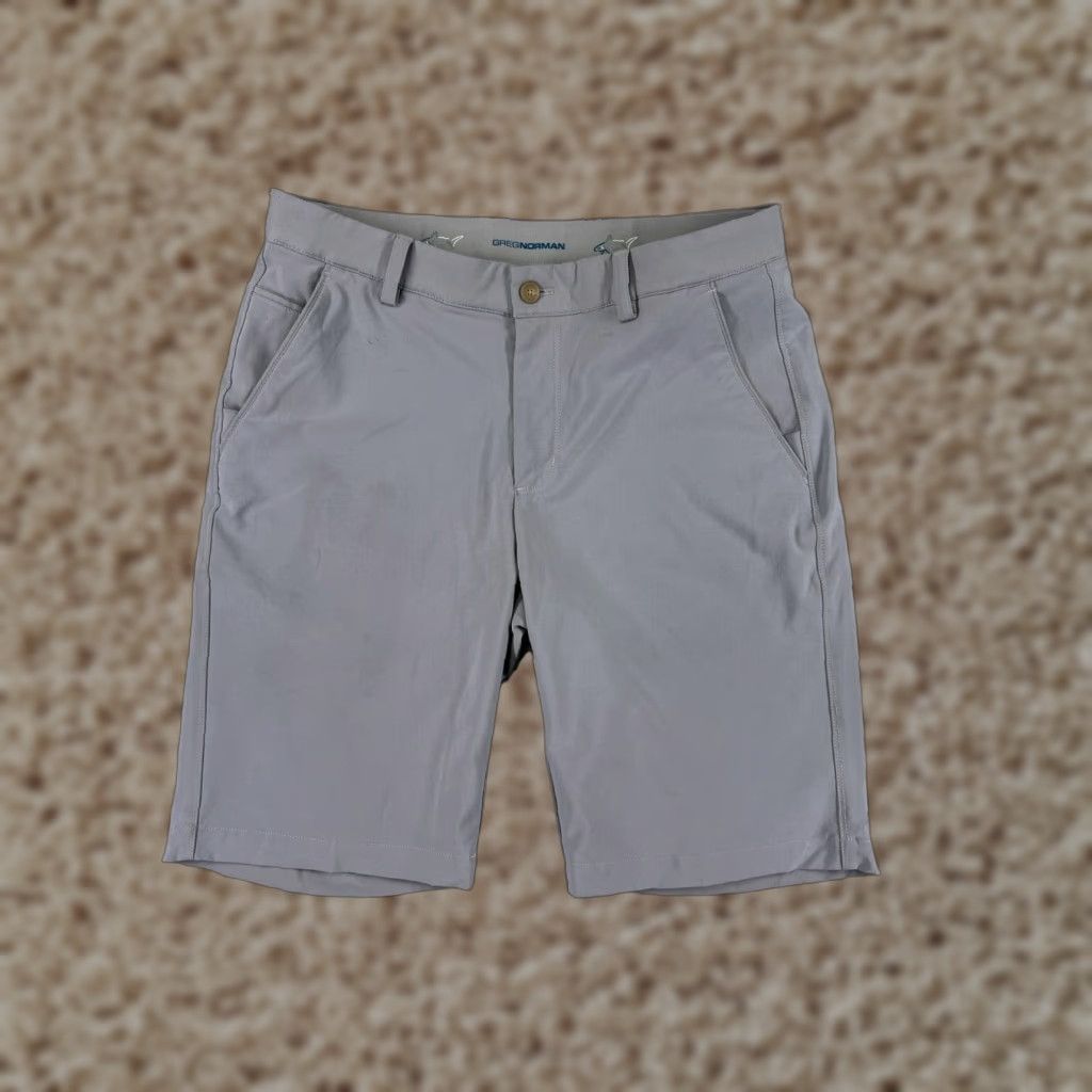 Vintage Greg Norman Shorts Mens 30 Gray Golf Comfort Waistband Polyester Blend Size US 30 / EU 46 - 1 Thumbnail