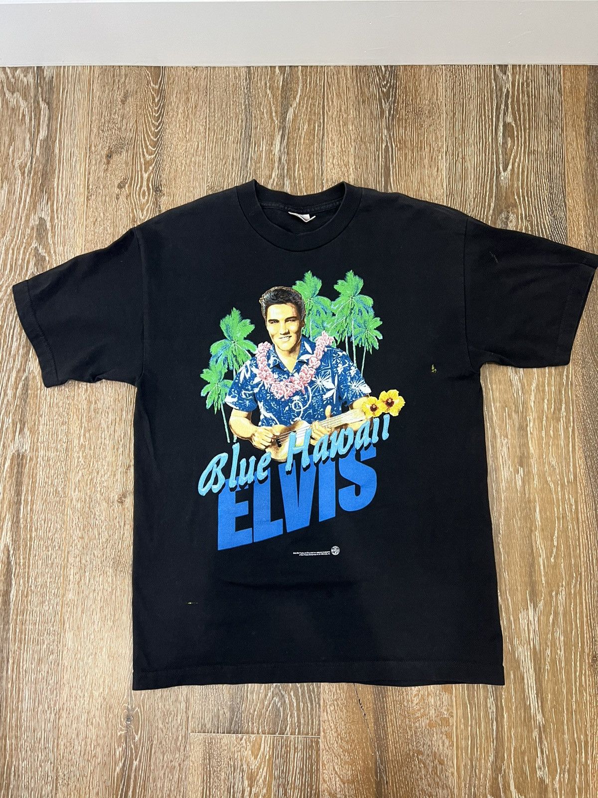Alstyle × Band Tees × Vintage Vintage 1998 blue hawaii Elvis Presley tour tee Size US L / EU 52-54 / 3 - 1 Thumbnail