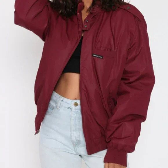 Members Only Members Only Bomber Cafe Jacket Burgundy Red 80s Size US S / EU 44-46 / 1 - 1 Thumbnail