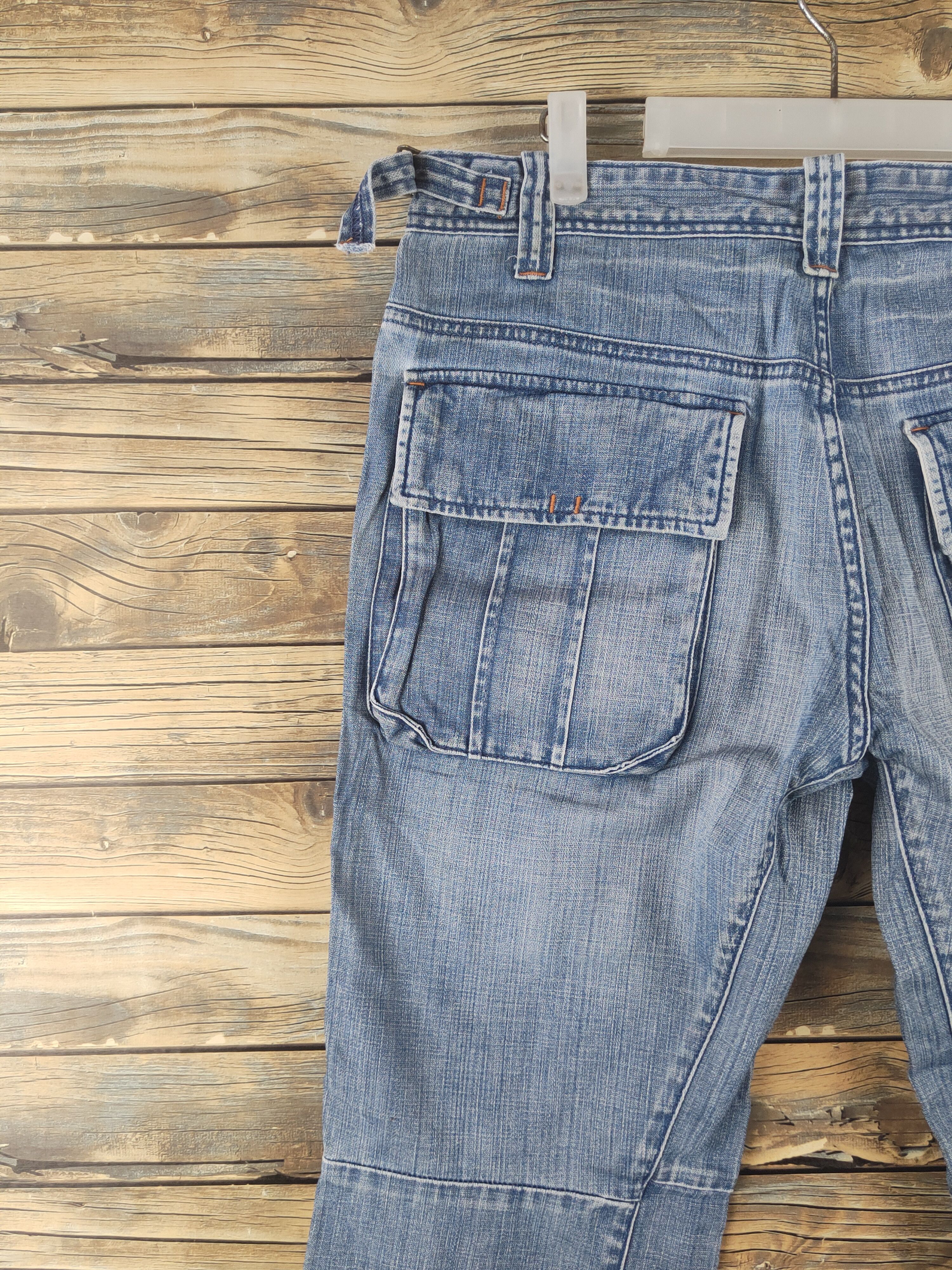 Japanese Brand DL Bartack Blue Distressed Ripped Jeans #1898 Size US 34 / EU 50 - 8 Thumbnail