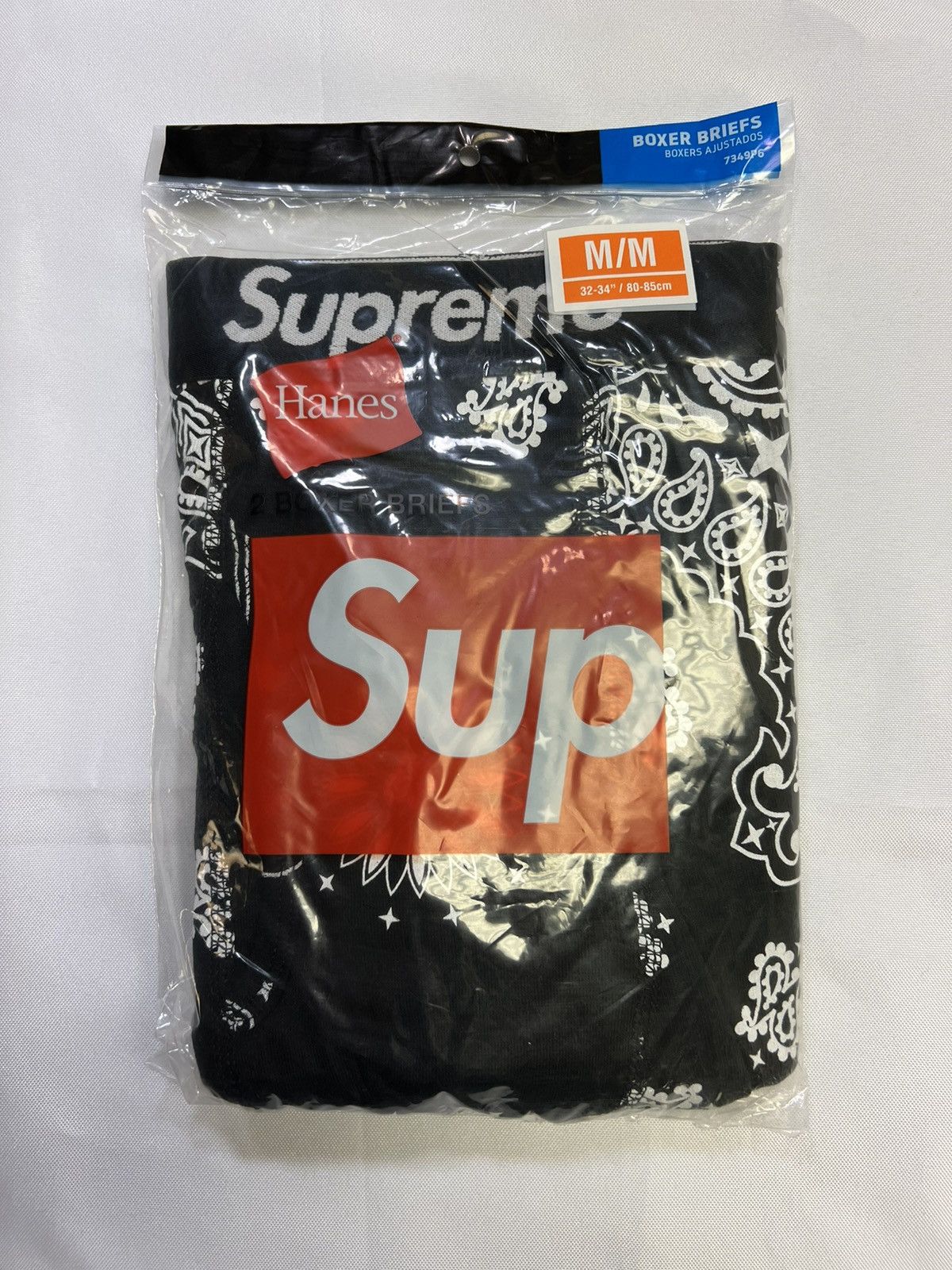 Supreme Black Paisley Print Hanes Boxer Brief | Grailed