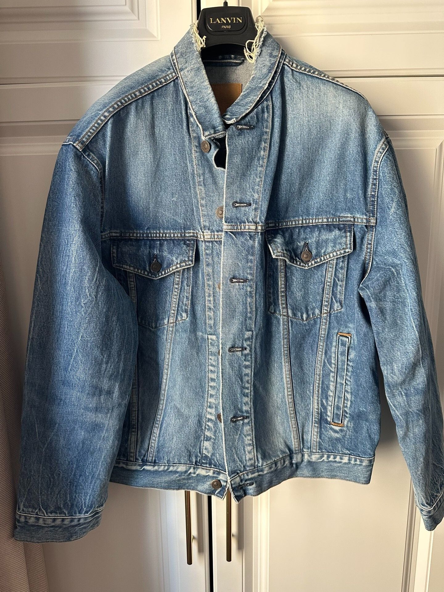 Balenciaga Balenciaga Oversized Denim Jacket Size 40 Size US XXS / EU 40 - 1 Thumbnail