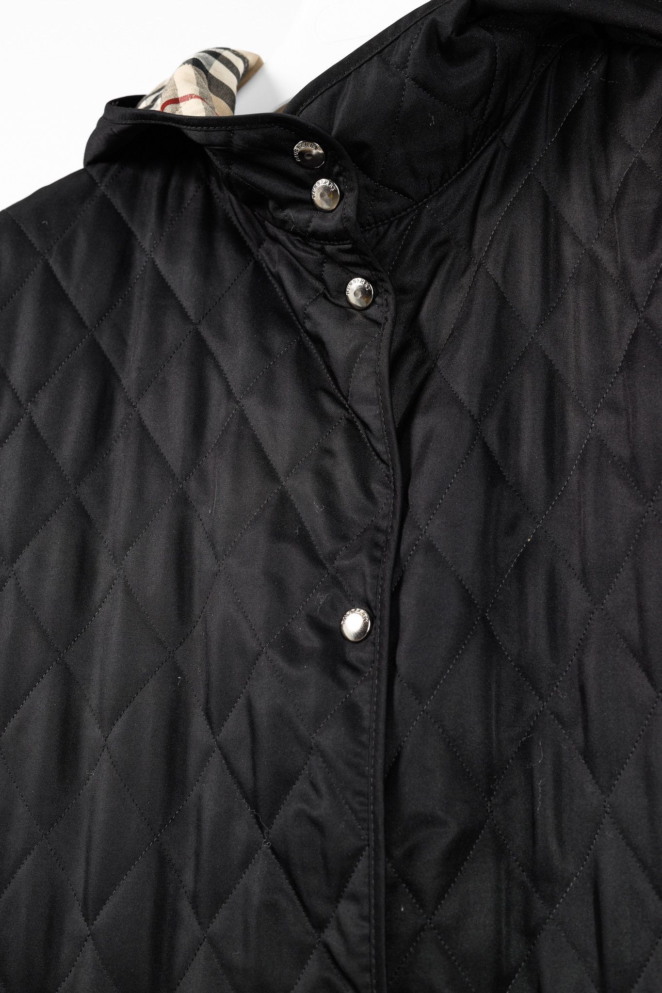 Burberry Burberry Black Quilted Hooded Long Jacket Size L / US 10 / IT 46 - 8 Thumbnail