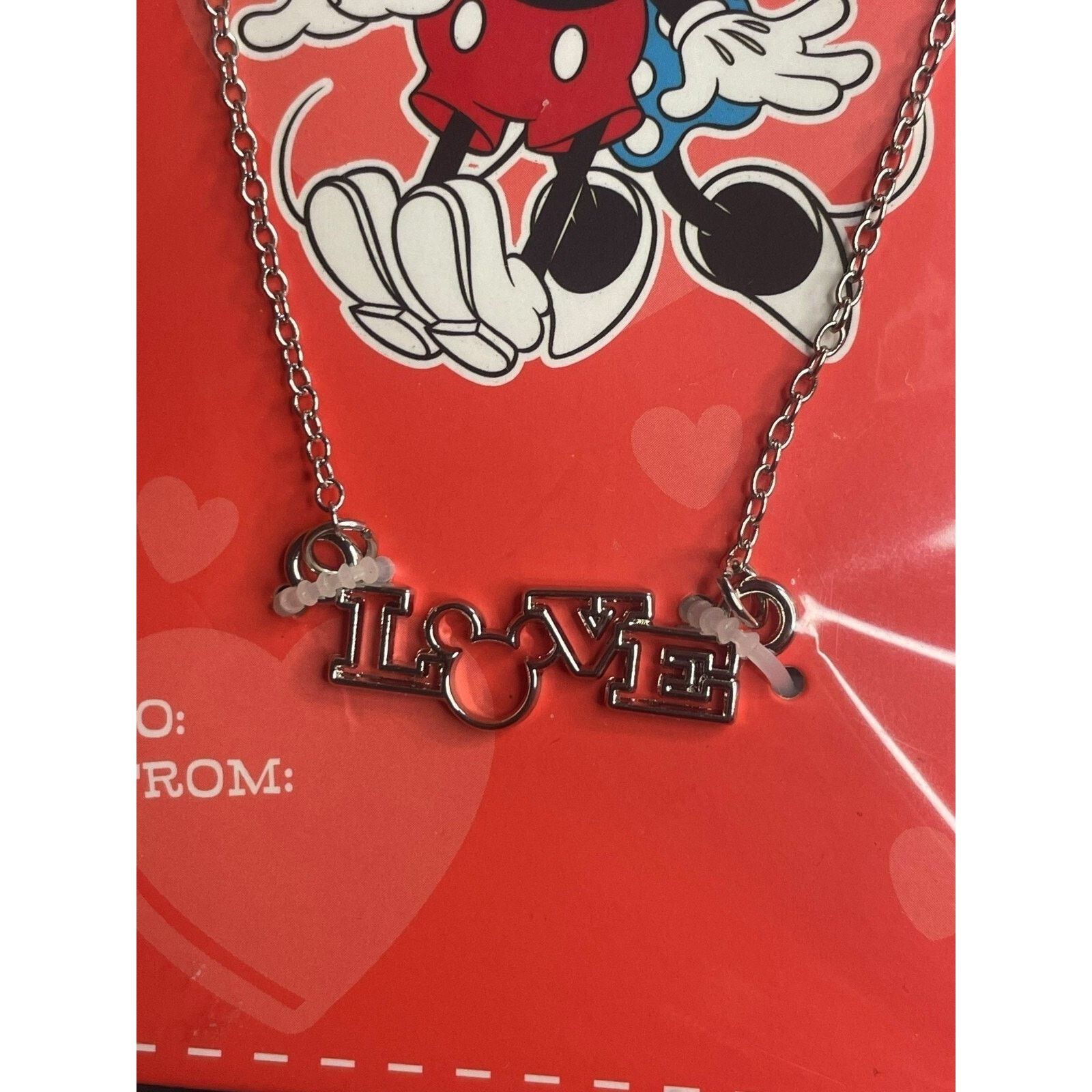 Disney Disney Mickey and Minnie Mouse Love Silver Pendant Necklace Size ONE SIZE - 4 Thumbnail