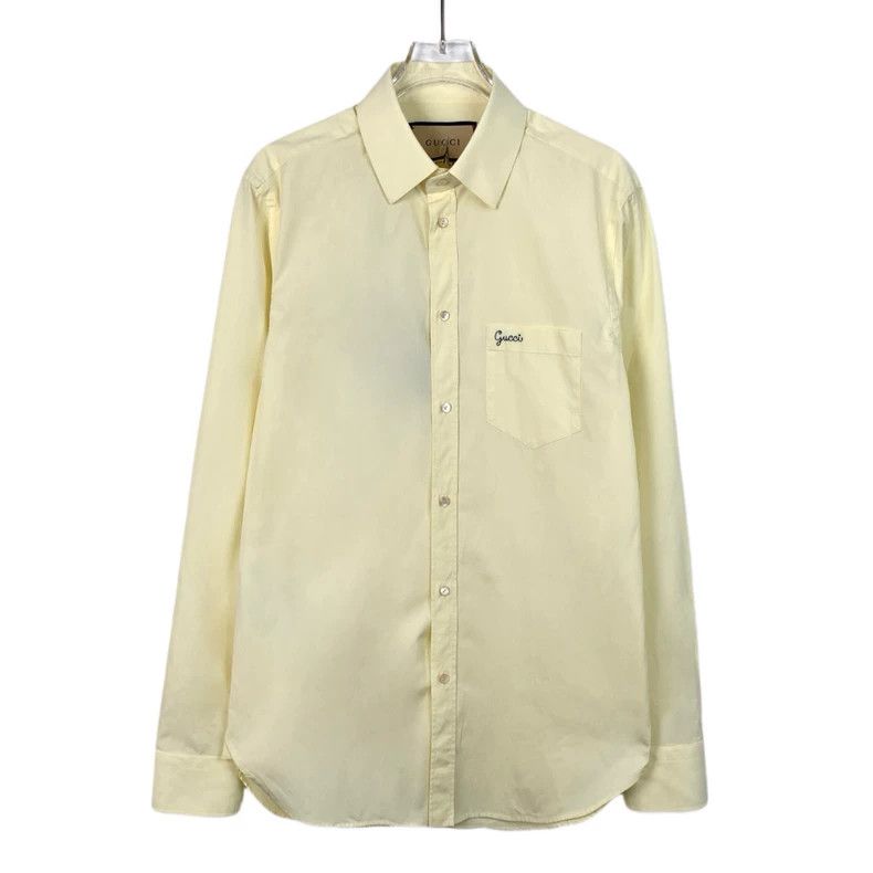 Gucci Gucci Size 38 Light yellow logo embroidered cotton long-sl Size US XS / EU 42 / 0 - 1 Thumbnail