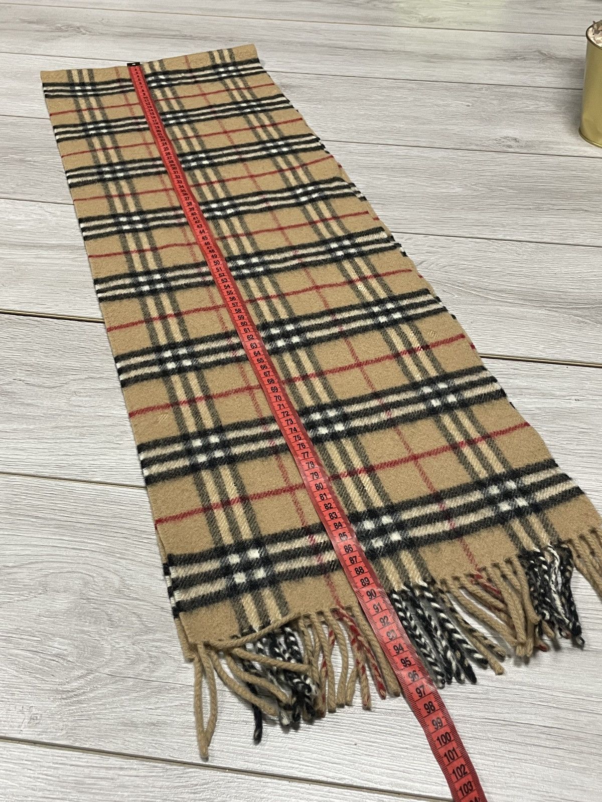 Burberry Burberry nova check sand over print cashmere wool scarf Size ONE SIZE - 7 Thumbnail