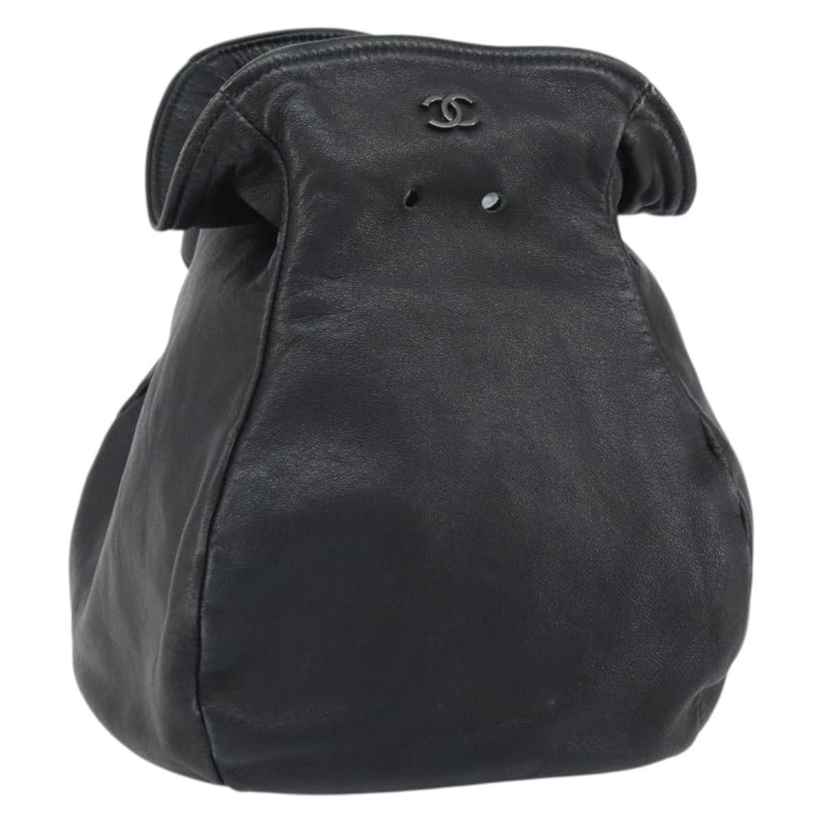Chanel Chanel Purse Pouch Lamb Skin Black CC Size ONE SIZE - 1 Thumbnail