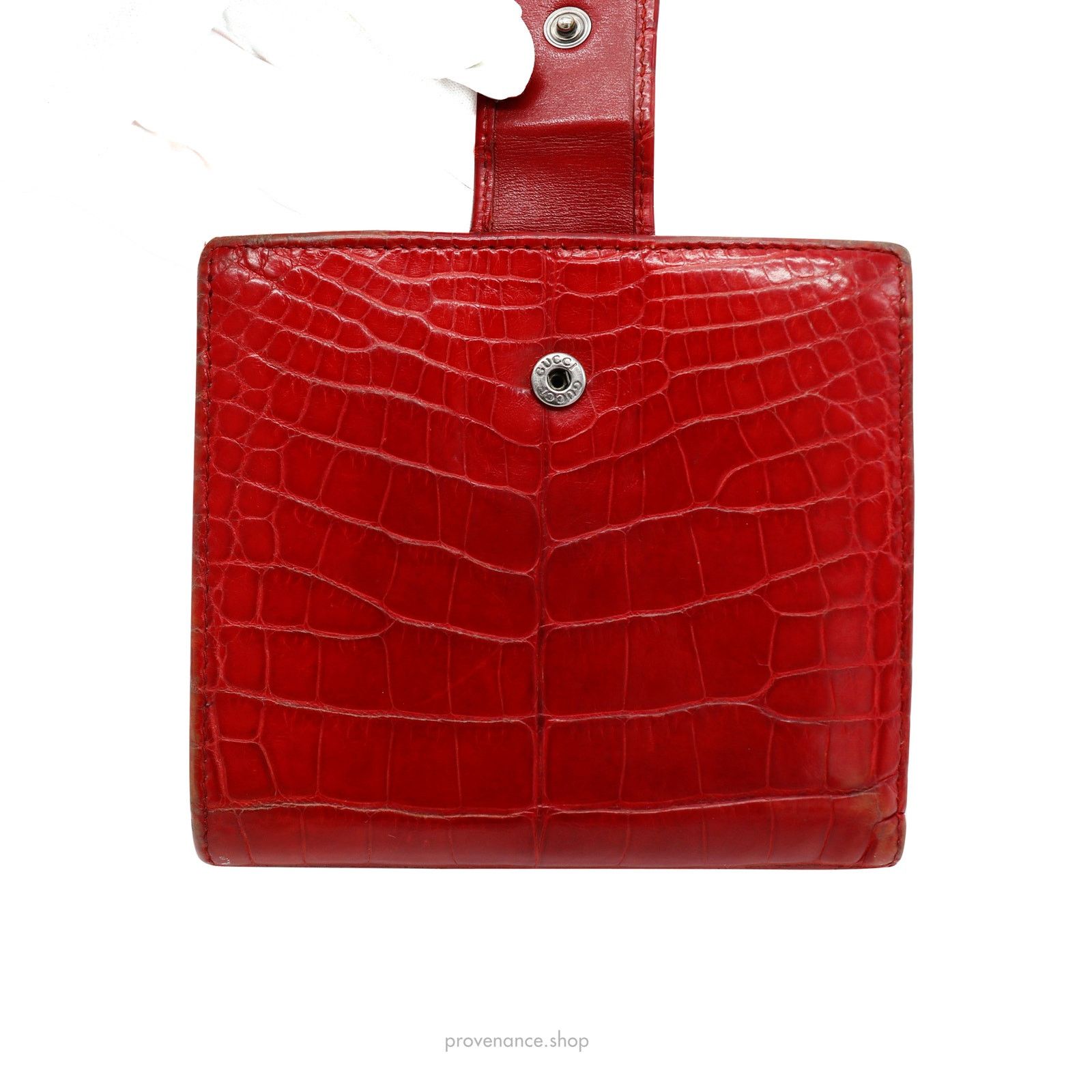 Gucci 🔴 Gucci Bamboo Trifold Wallet - Red Crocodile Leather Size ONE SIZE - 11 Thumbnail
