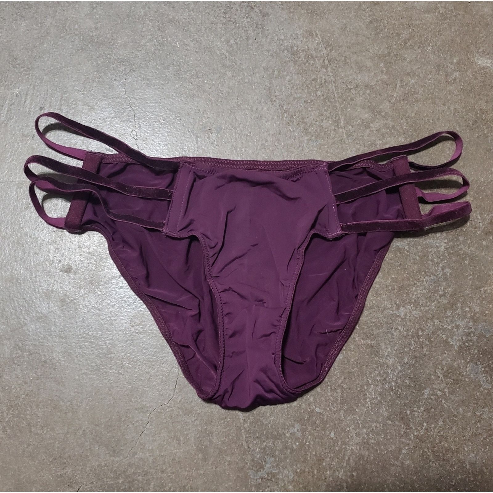 Other Dark Plum Velour Strappy Lingerie Set Size ONE SIZE - 4 Thumbnail