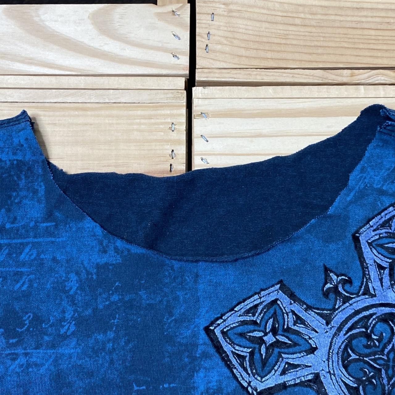 Affliction Affliction Wings Blue Thrashed Y2K MMA Tee Size Large Size US L / EU 52-54 / 3 - 4 Thumbnail