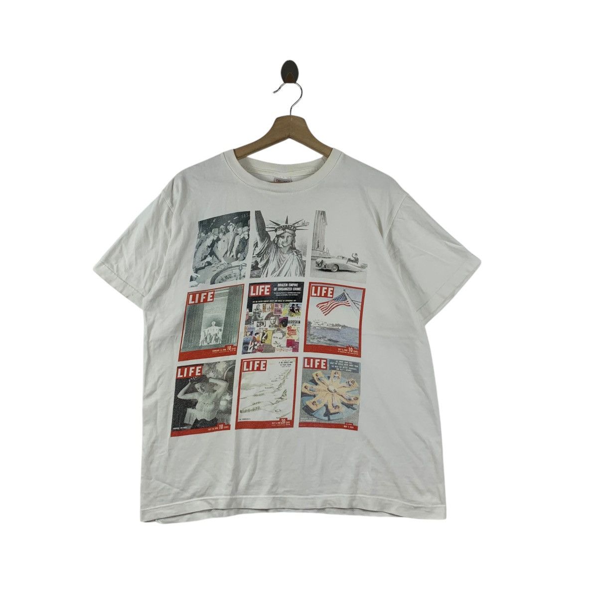 Vintage LIFE MAGAZINE 2014 COLLECTION Statue Of Liberty Tee Shirt Size L / US 10 / IT 46 - 1 Thumbnail