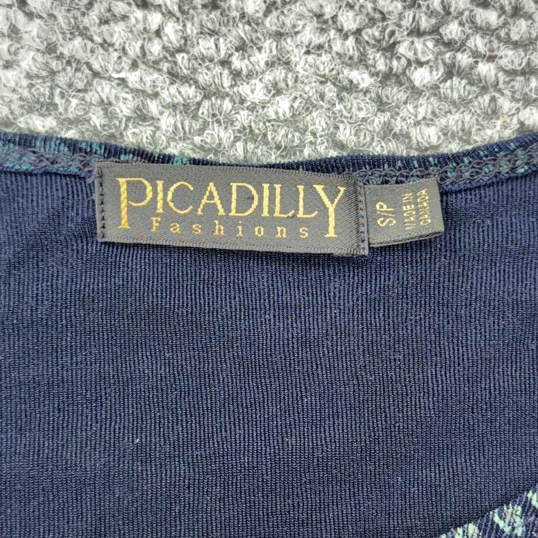 Vintage Picadilly Fashions Shirt Womens Small Blue Abstract Snakeskin Print Top Size S / US 4 / IT 40 - 2 Thumbnail
