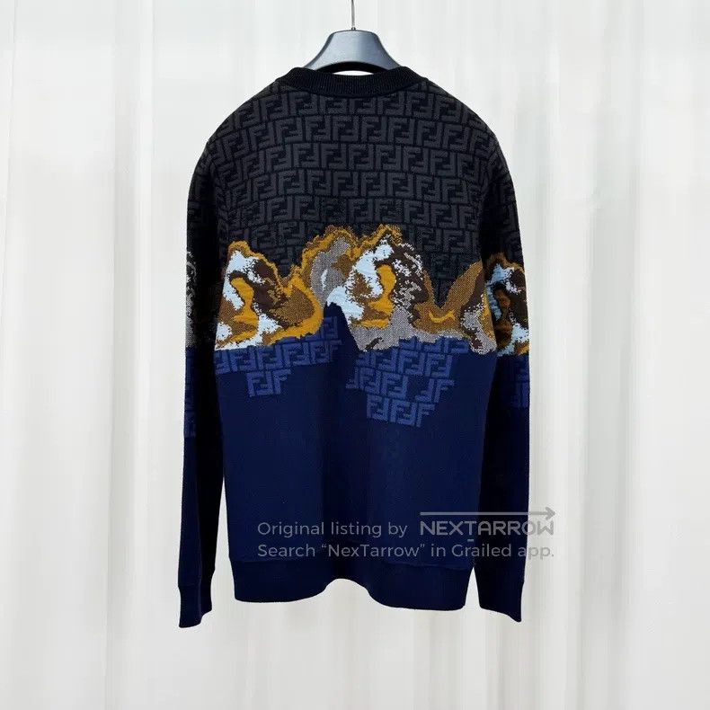 Fendi Fendi Floral all-over print color blocked knitted sweater Size US S / EU 44-46 / 1 - 2 Thumbnail