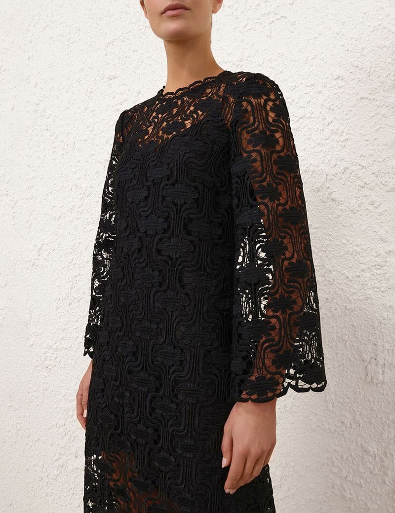 Zimmermann oc11z0126 Maxine Lace Midi Dress in Black Size S / US 4 / IT 40 - 5 Thumbnail
