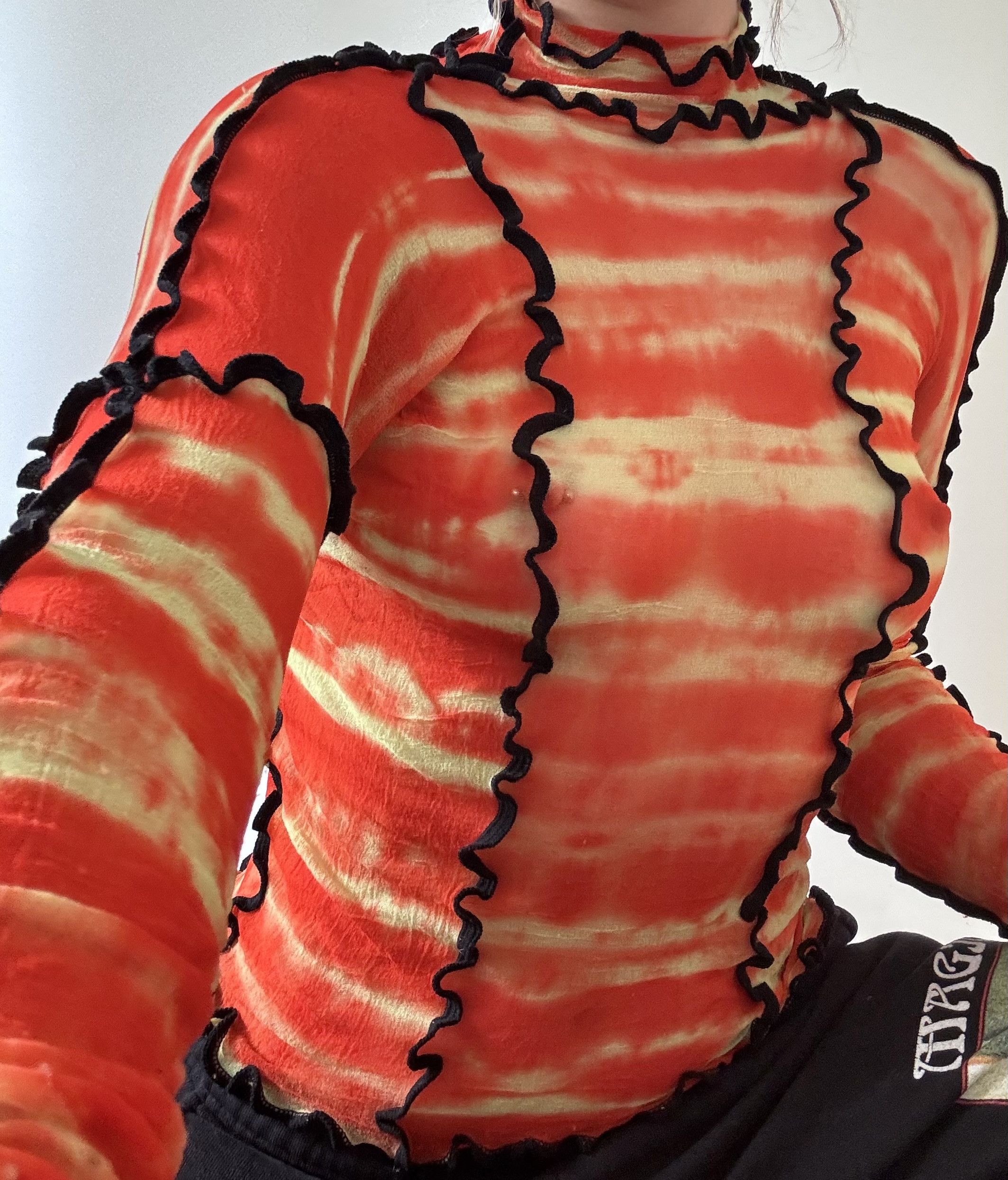 Other Asai Patchwork Tie Dye Stretch Top Size ONE SIZE - 3 Thumbnail