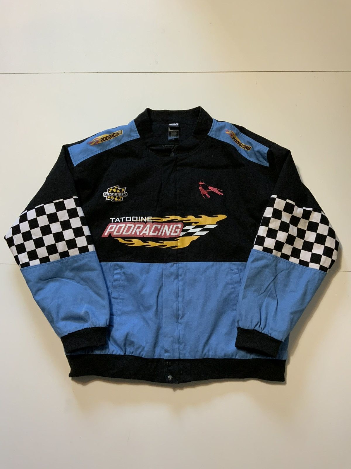 Star Wars Star Wars Pod Racing BoxLunch Anakin Checkered Bomber Jacket Size US XXL / EU 58 / 5 - 1 Thumbnail