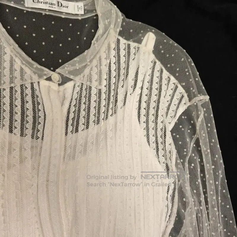 Dior Dior Long Sleeve White Sheer Blouse . Size M / US 6-8 / IT 42-44 - 3 Thumbnail