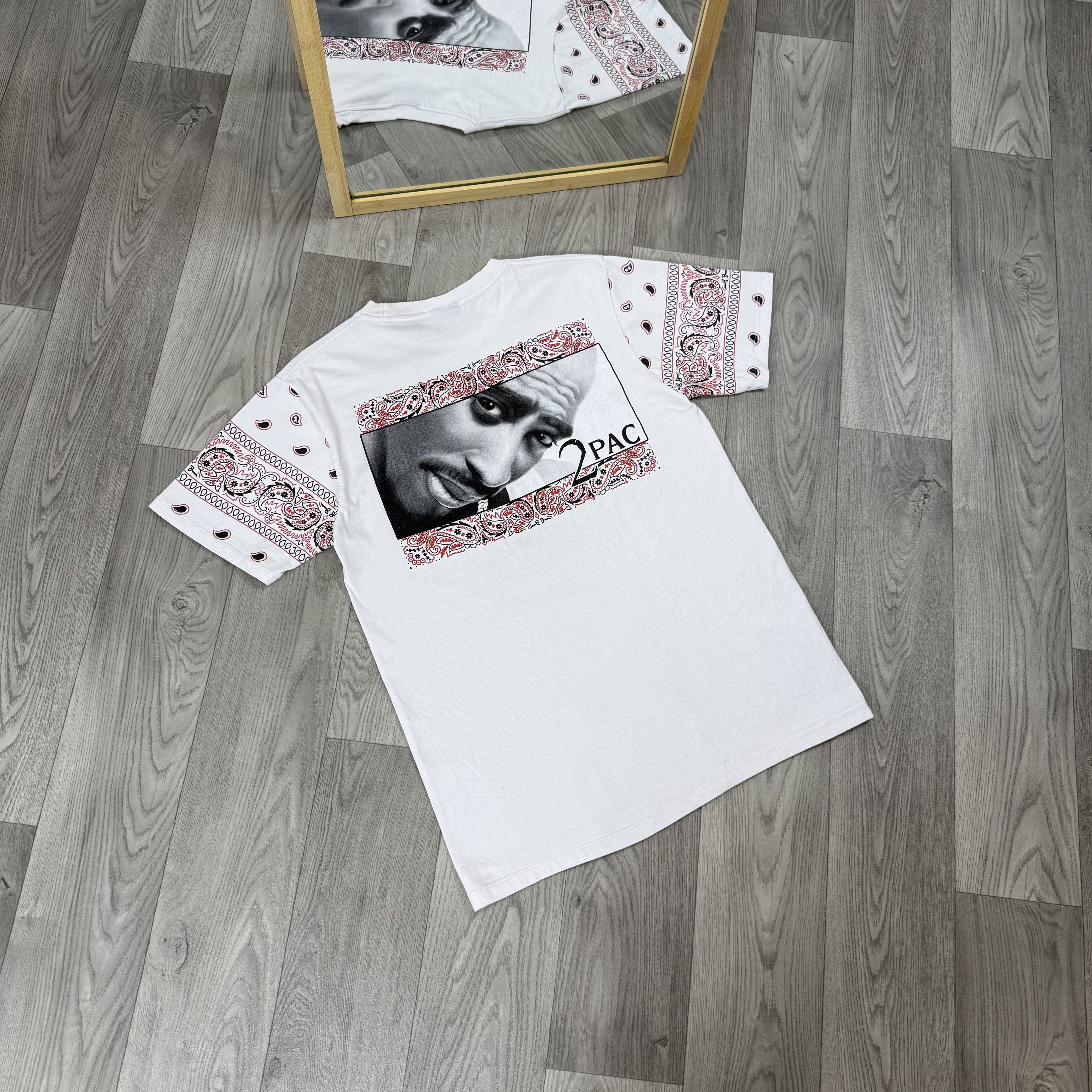 Vintage Vintage 2Pac Tupac Shakur 90s White Graphic Rap Tee Shirt Size US M / EU 48-50 / 2 - 4 Thumbnail