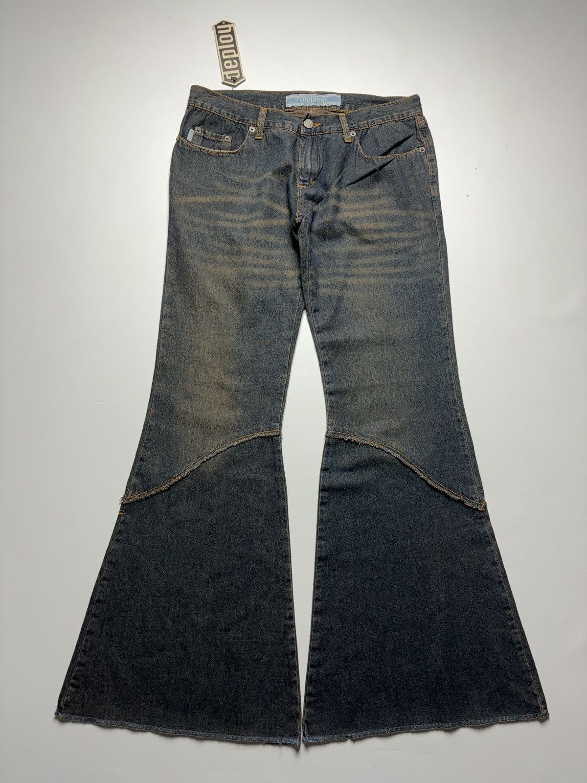 Vintage Vintage washed flared wide jeans denim pants 90s style Size 28" / US 6 / IT 42 - 1 Thumbnail