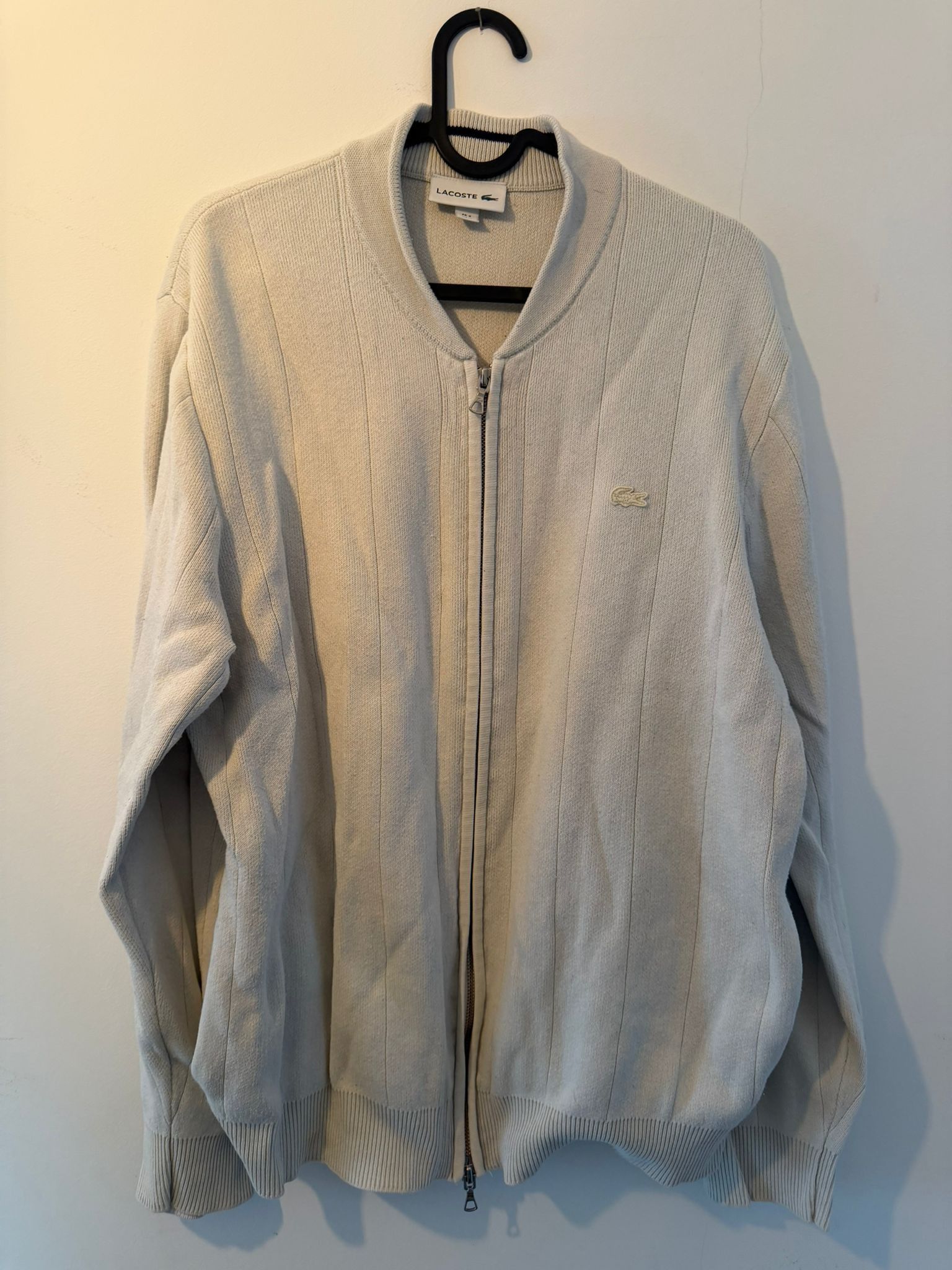 Lacoste Lacoste Knit Zip Cardigan Sweater Beige/Cream Size M Size US M / EU 48-50 / 2 - 1 Thumbnail