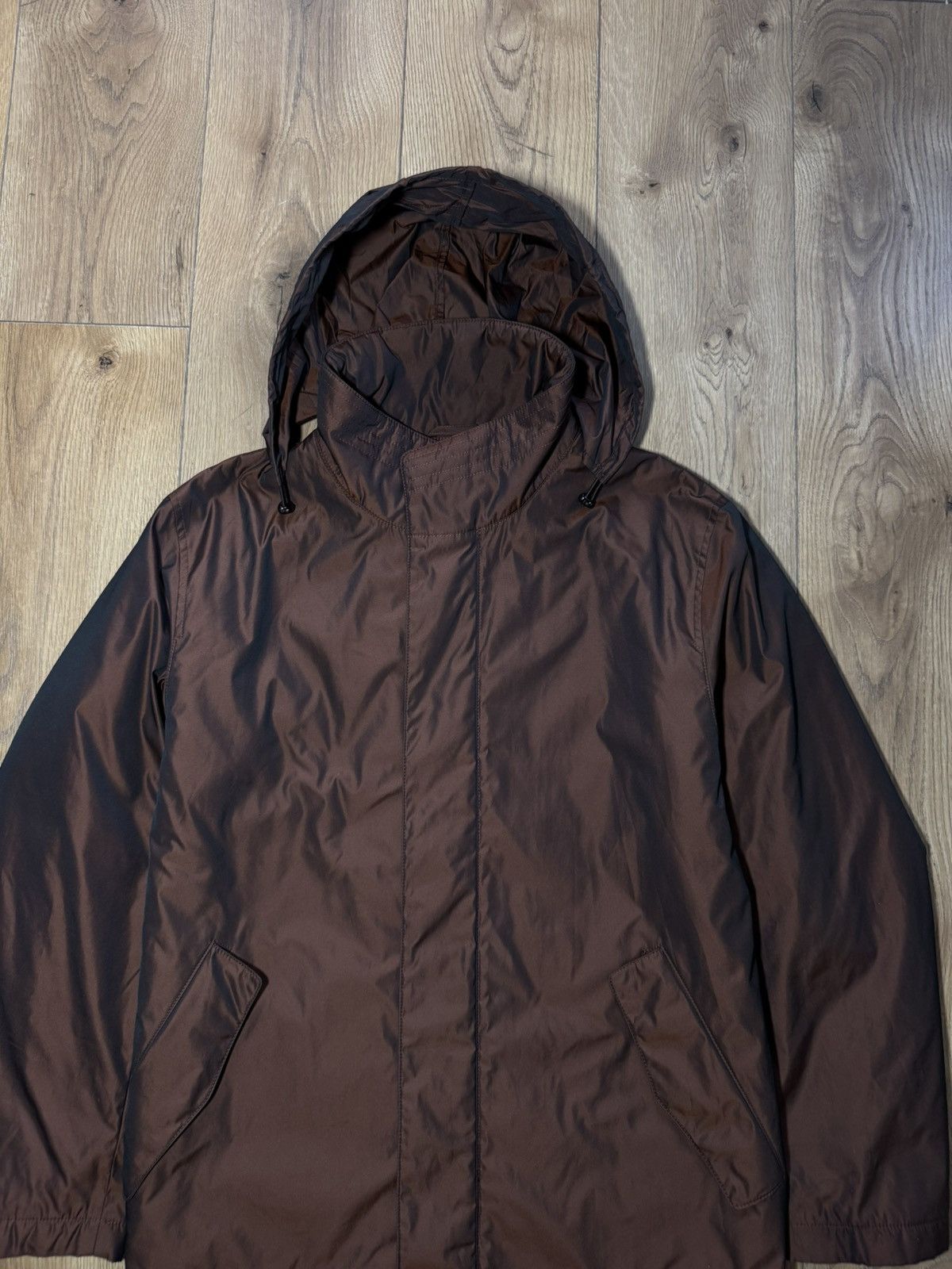 Hugo Boss Hugo Boss OBalt Brown Hooded Nylon Parka Coat Rare Luxury Size US XL / EU 56 / 4 - 7 Thumbnail