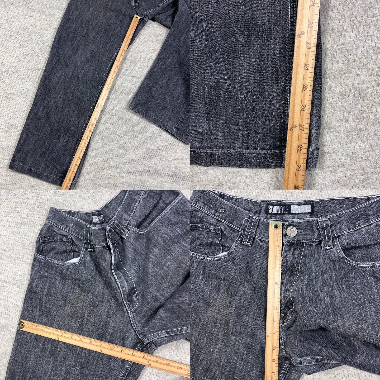 Southpole VINTAGE Southpole Jeans Men 36x29 Gray Denim Baggy Loose Fit 5-Pocket Wide-Leg Work Grunge jeans Mens Size US 36 / EU 52 - 8 Thumbnail